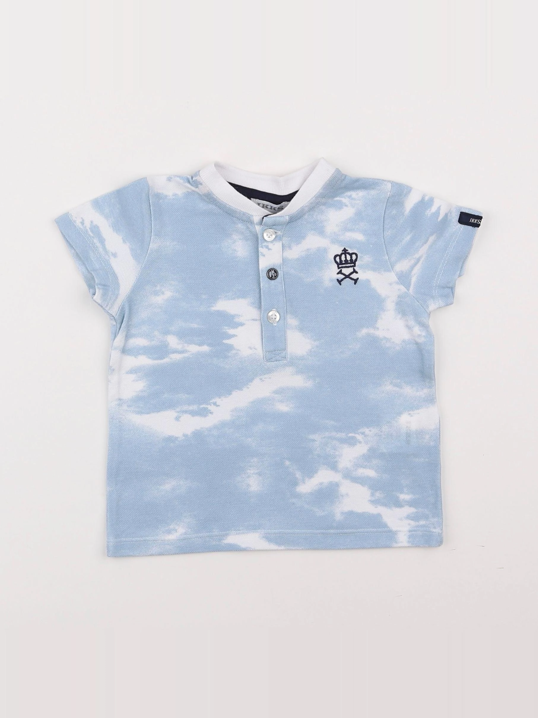 IKKS - polo bleu - 12 mois