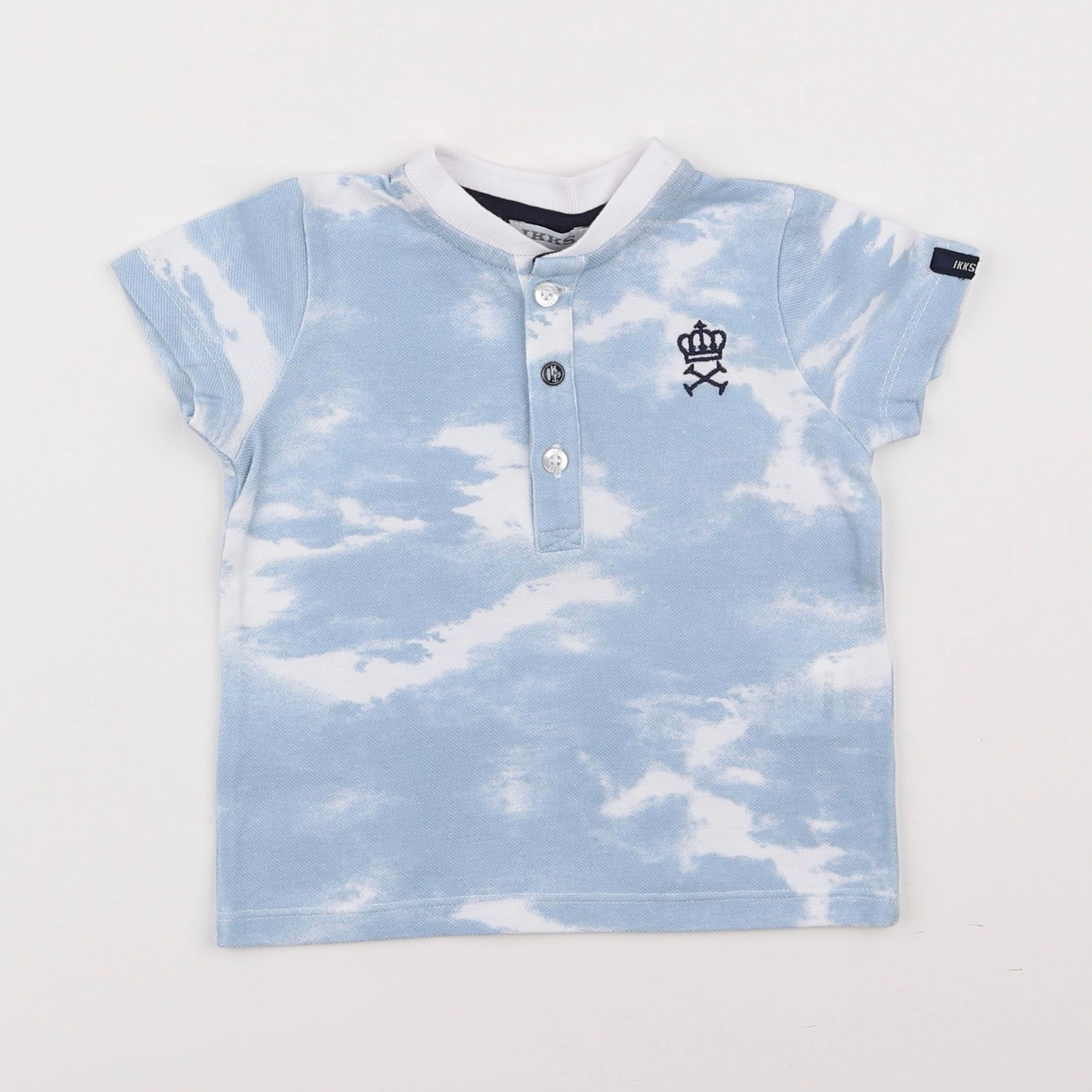 IKKS - polo bleu - 12 mois