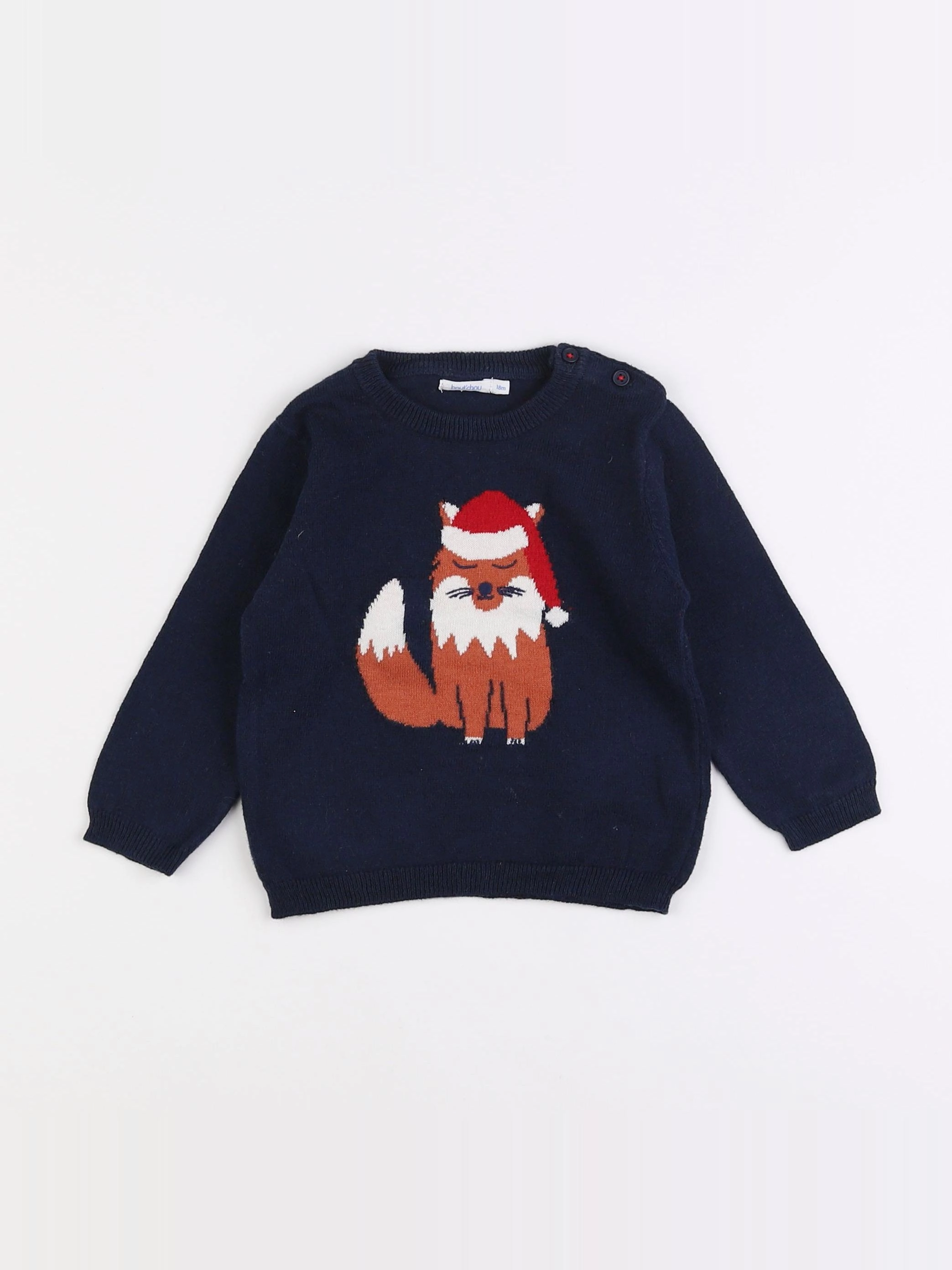 Boutchou - pull bleu - 18 mois