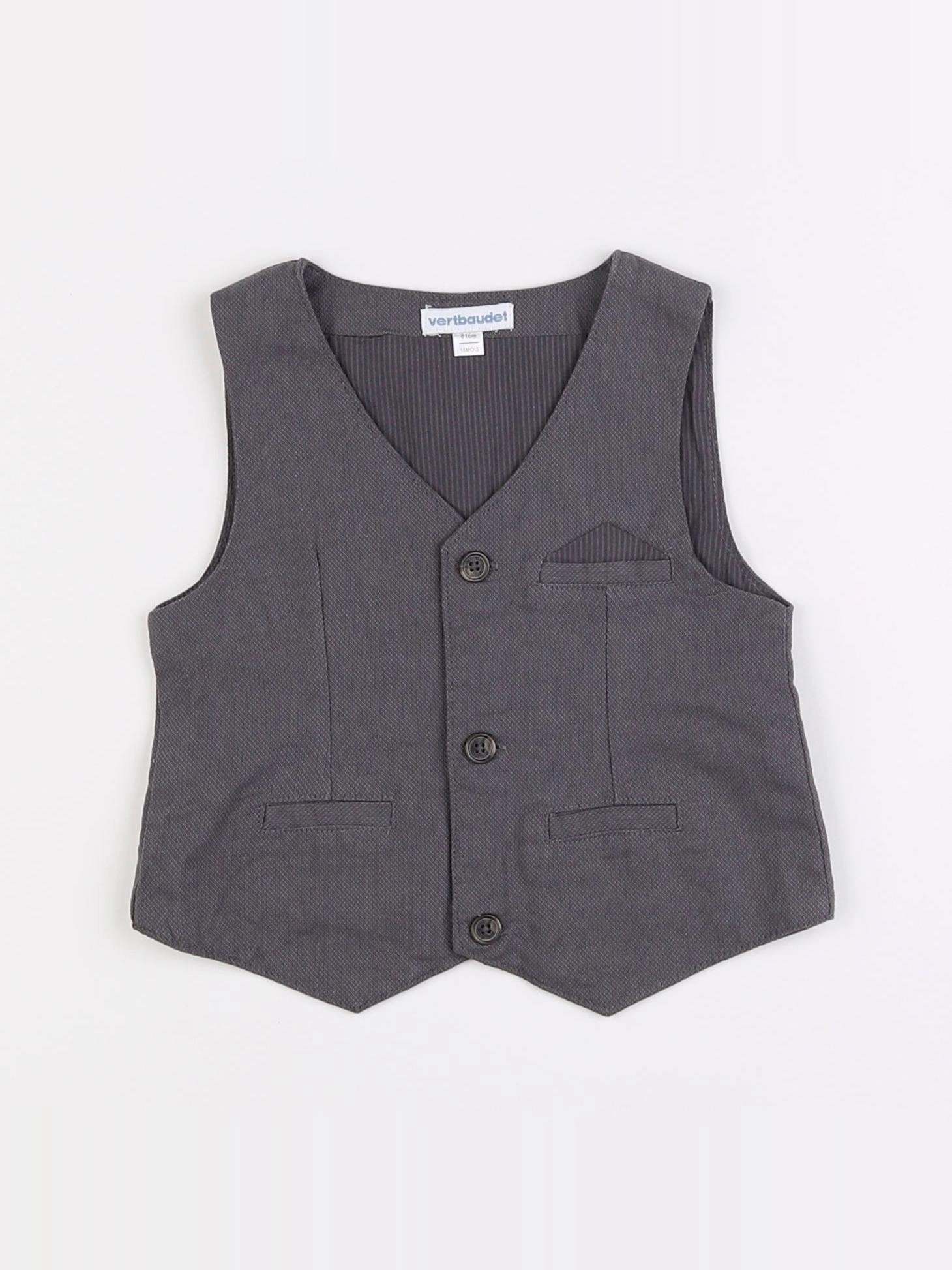 Vertbaudet - gilet gris - 18 mois