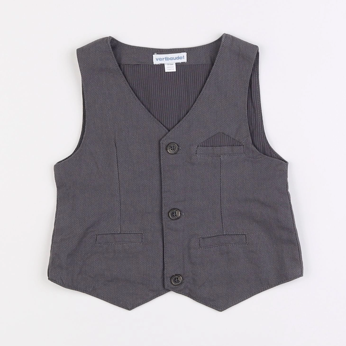 Vertbaudet - gilet gris - 18 mois