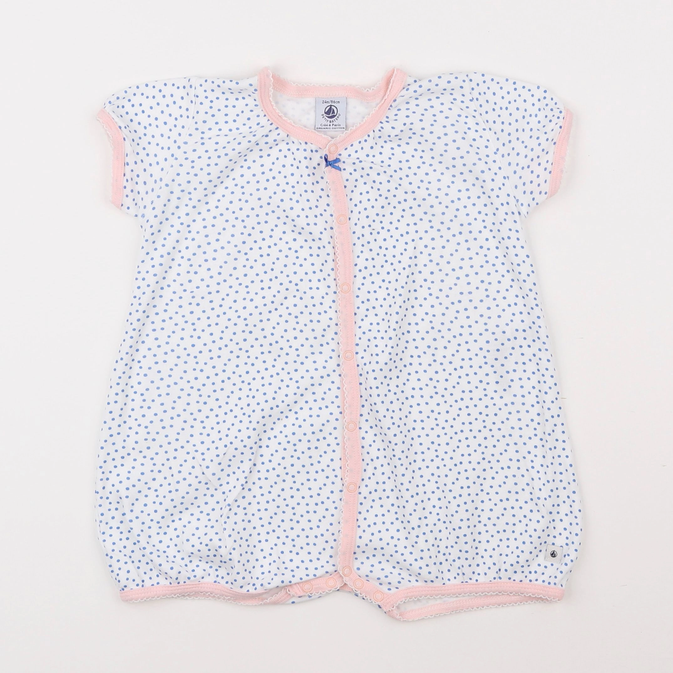 Petit Bateau - pyjama coton bleu - 2 ans