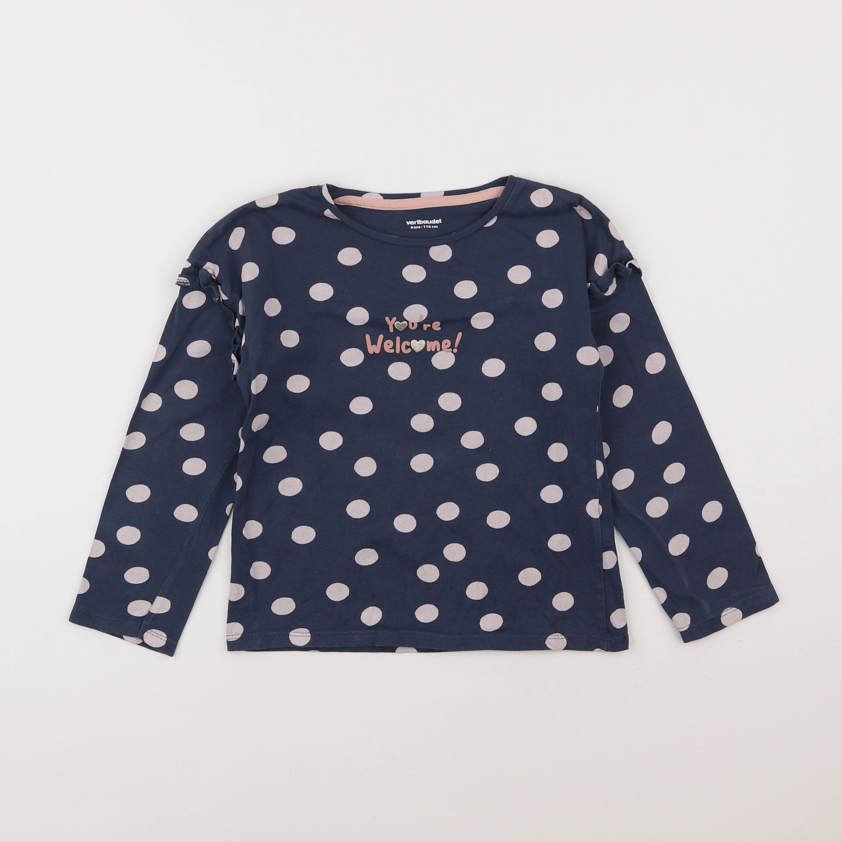 Vertbaudet - tee-shirt bleu - 6 ans