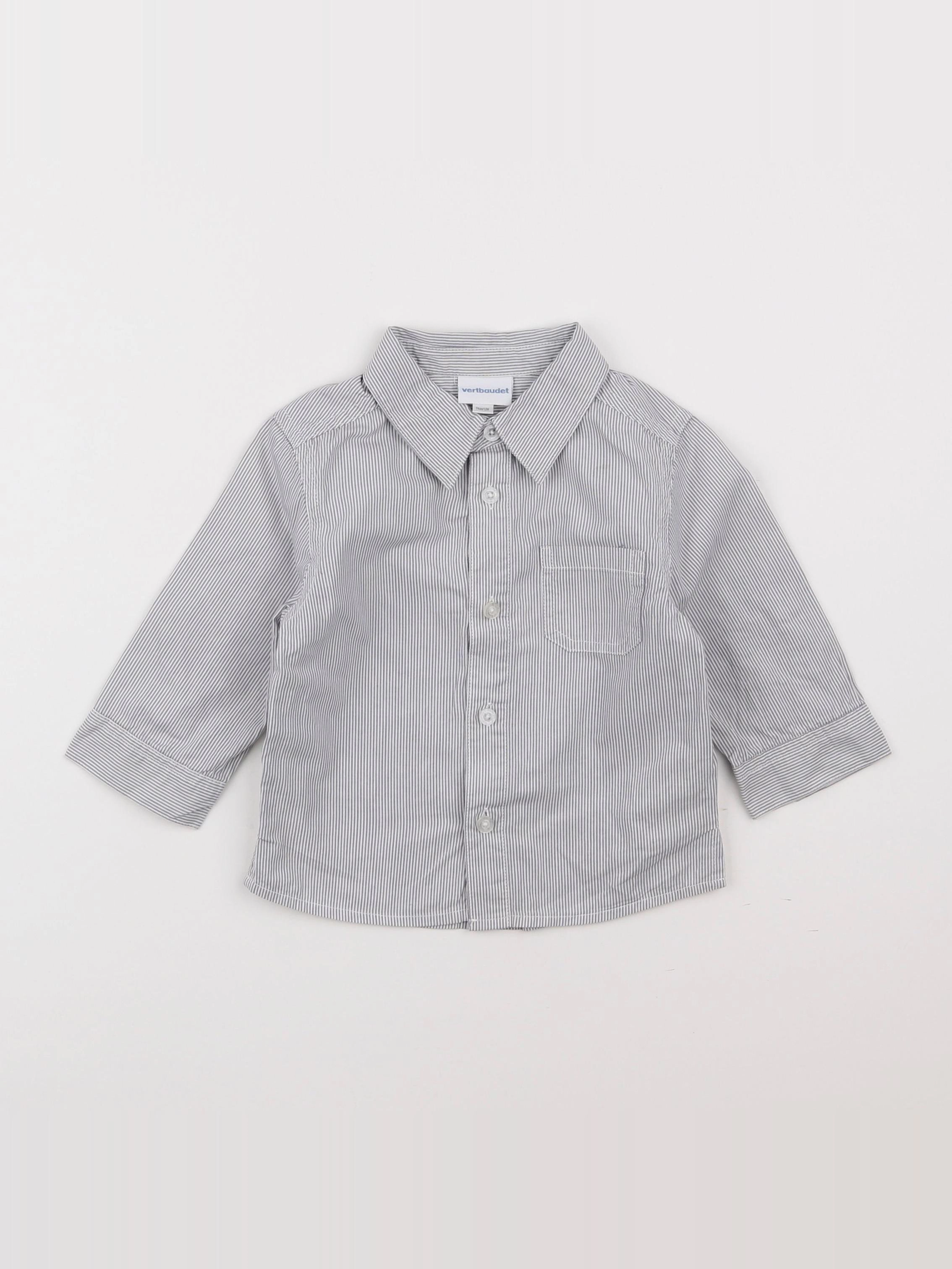 Vertbaudet - chemise gris - 12 mois