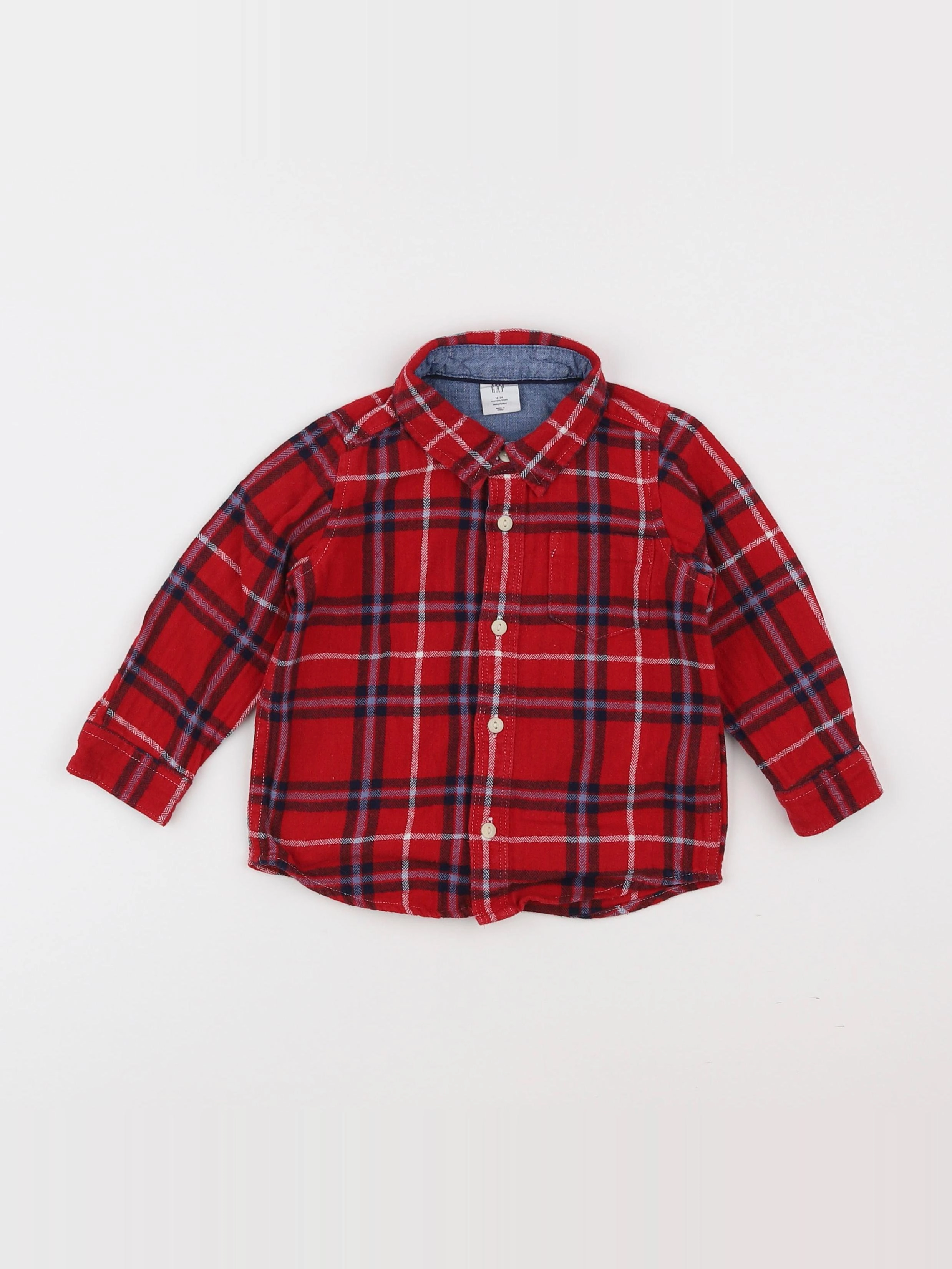 GAP - chemise rouge - 18 mois à 2 ans