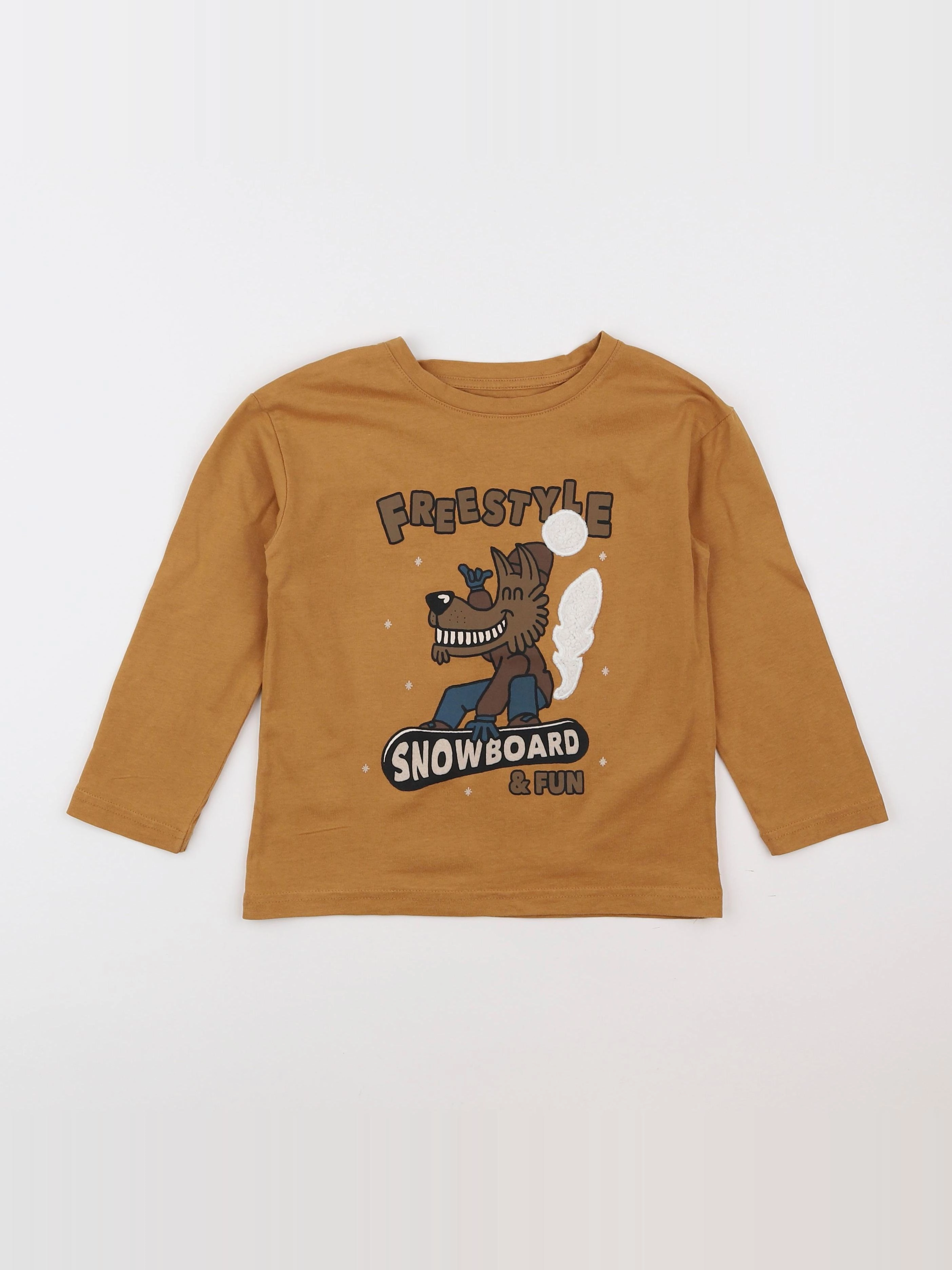 Vertbaudet - tee-shirt marron - 6 ans