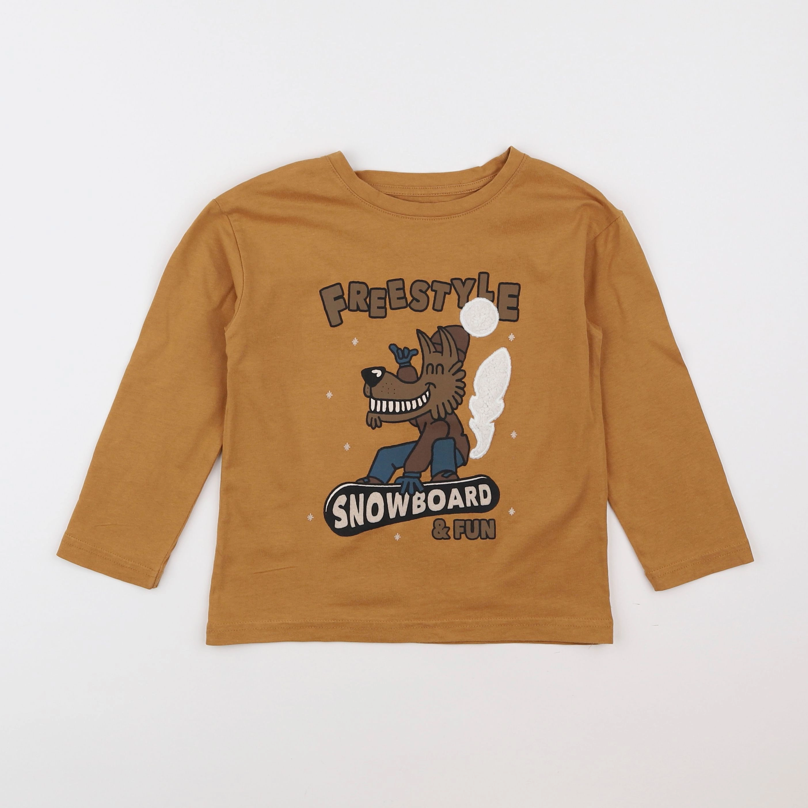 Vertbaudet - tee-shirt marron - 6 ans