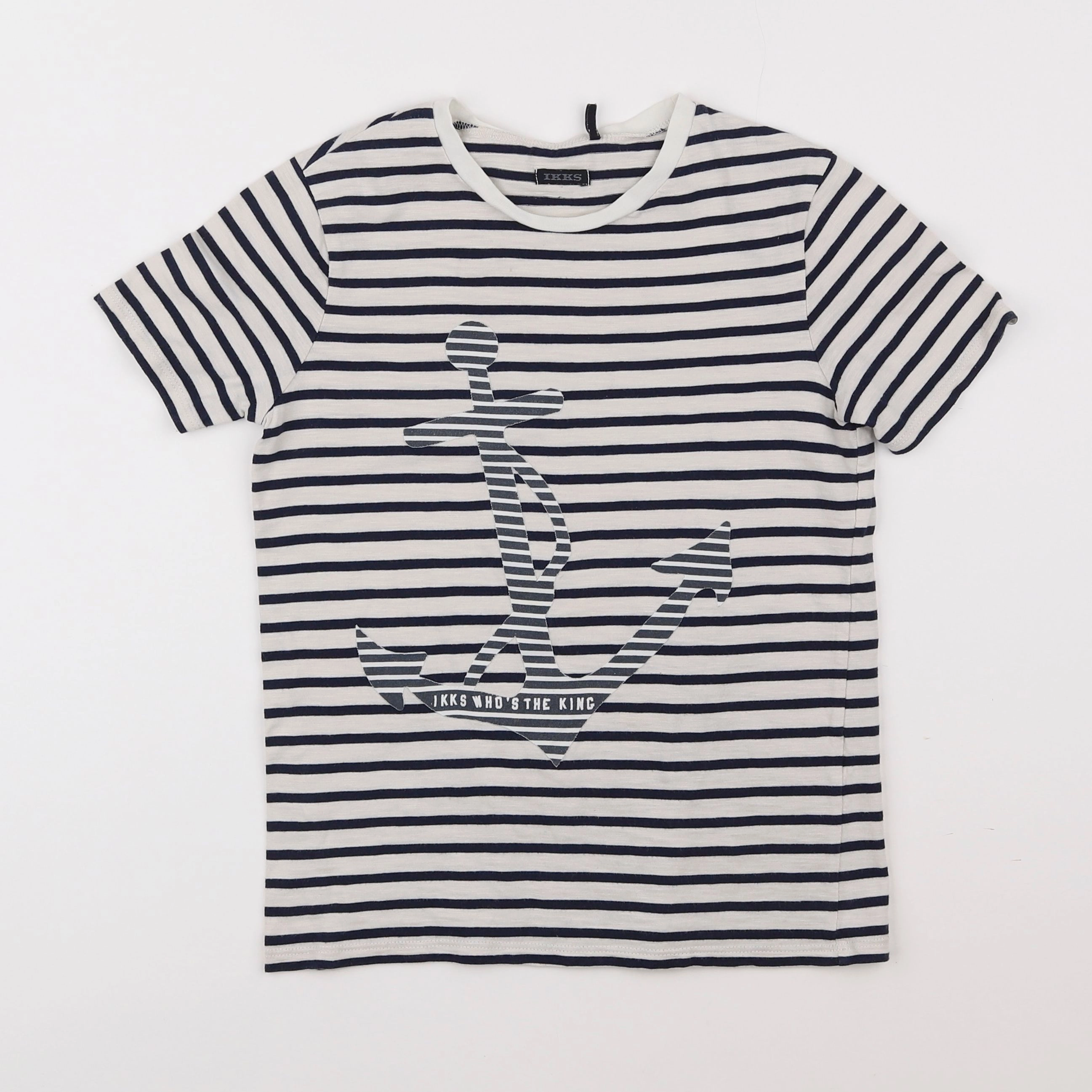 IKKS - tee-shirt blanc, bleu - 10 ans