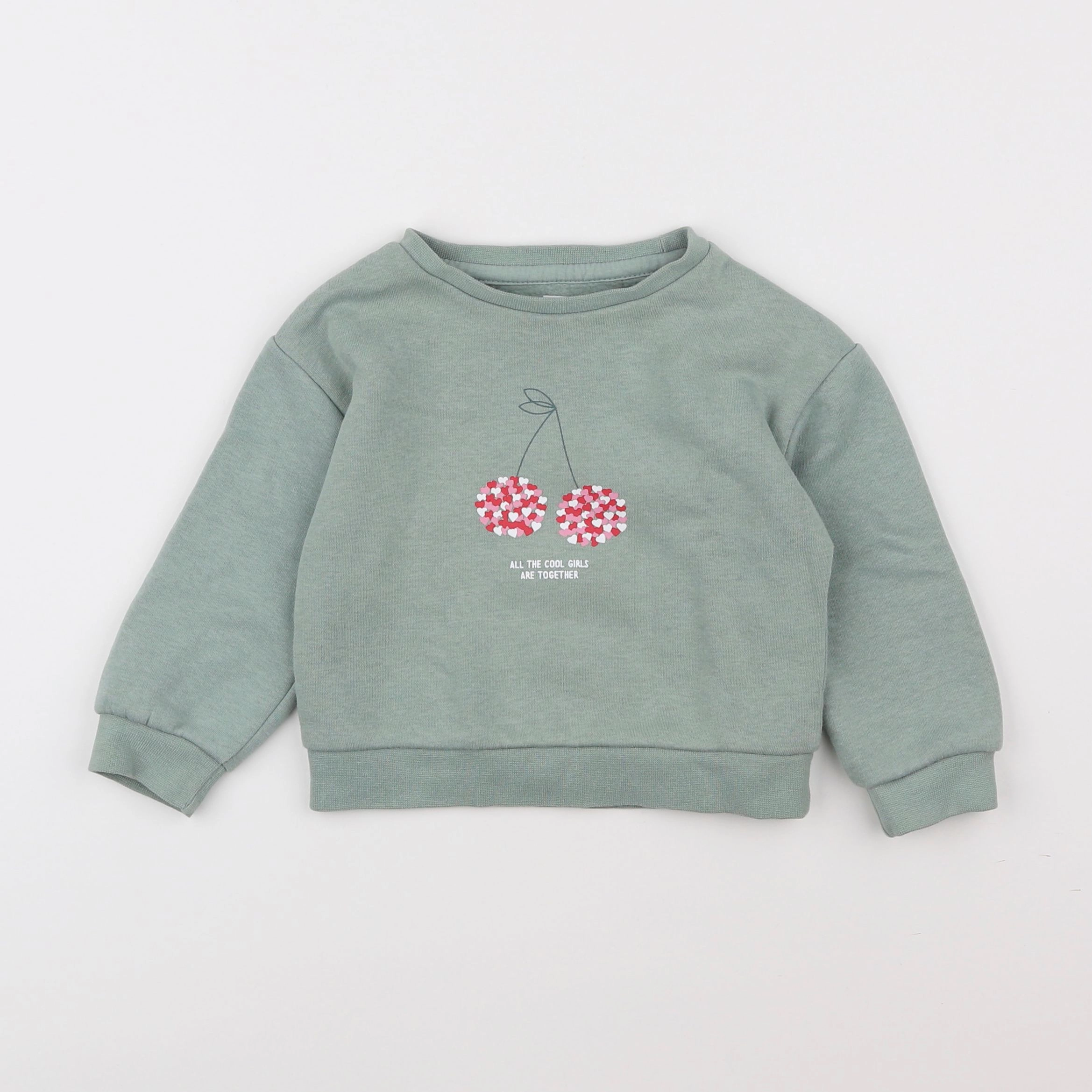 Vertbaudet - sweat vert - 2 ans