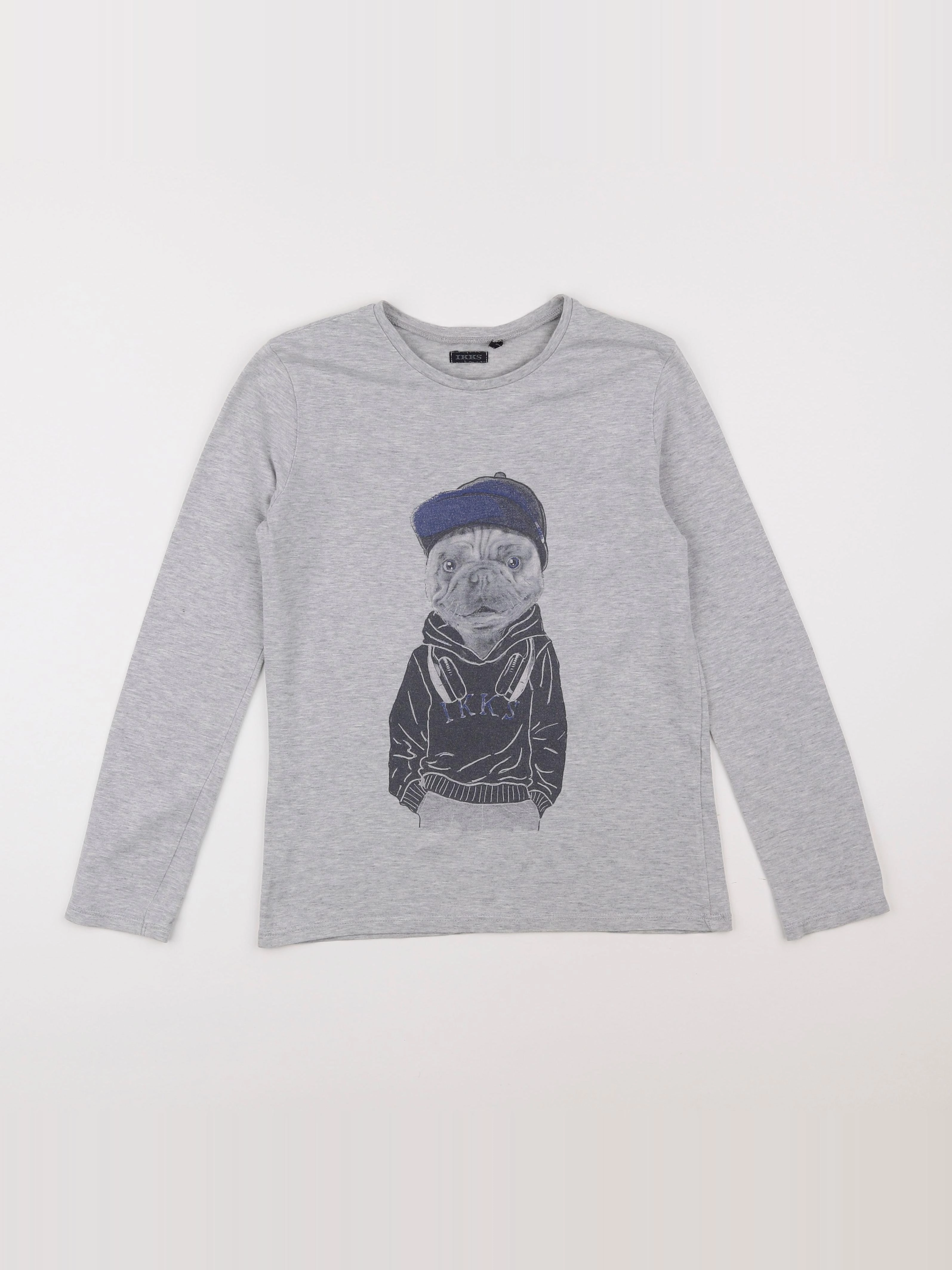 IKKS - tee-shirt gris - 10 ans