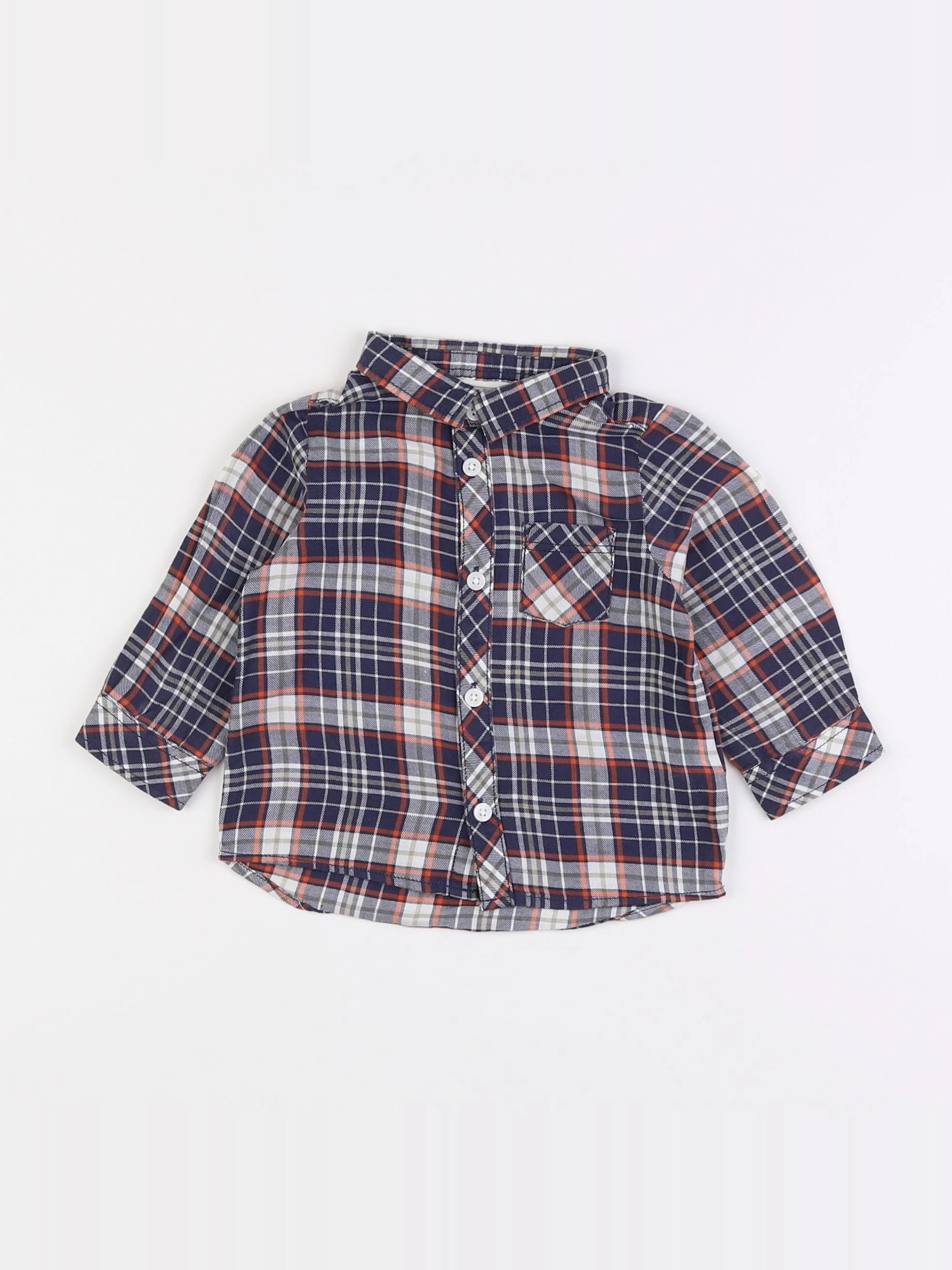 Tape à l'oeil - chemise bleu, blanc - 6 mois