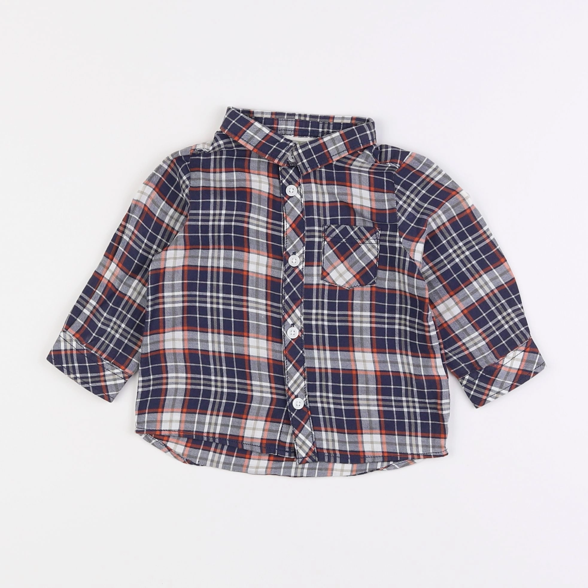 Tape à l'oeil - chemise bleu, blanc - 6 mois