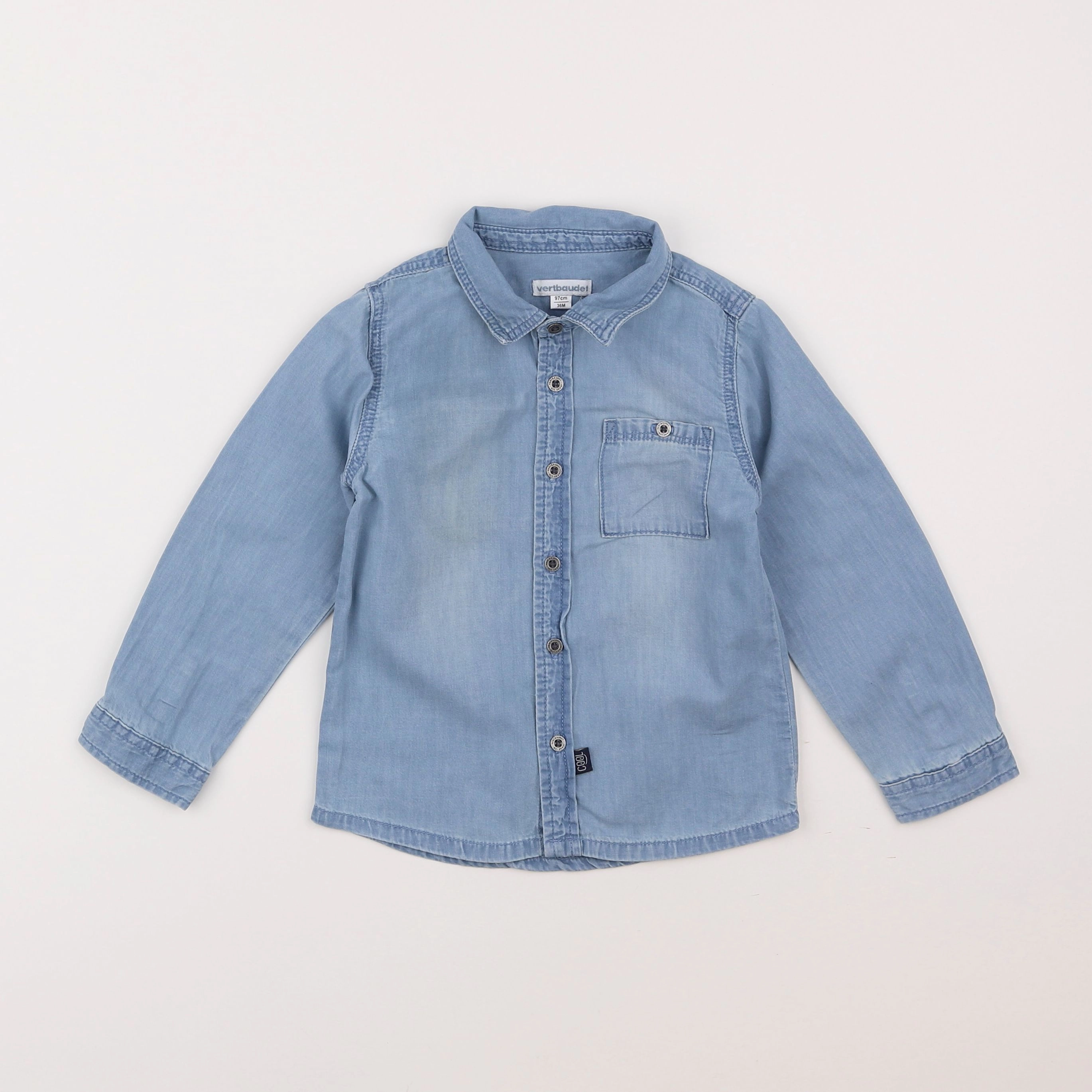 Vertbaudet - chemise bleu - 3 ans