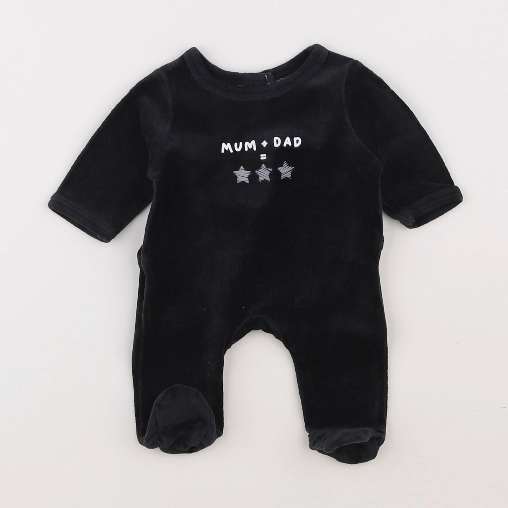Vertbaudet - pyjama velours noir - 0 mois