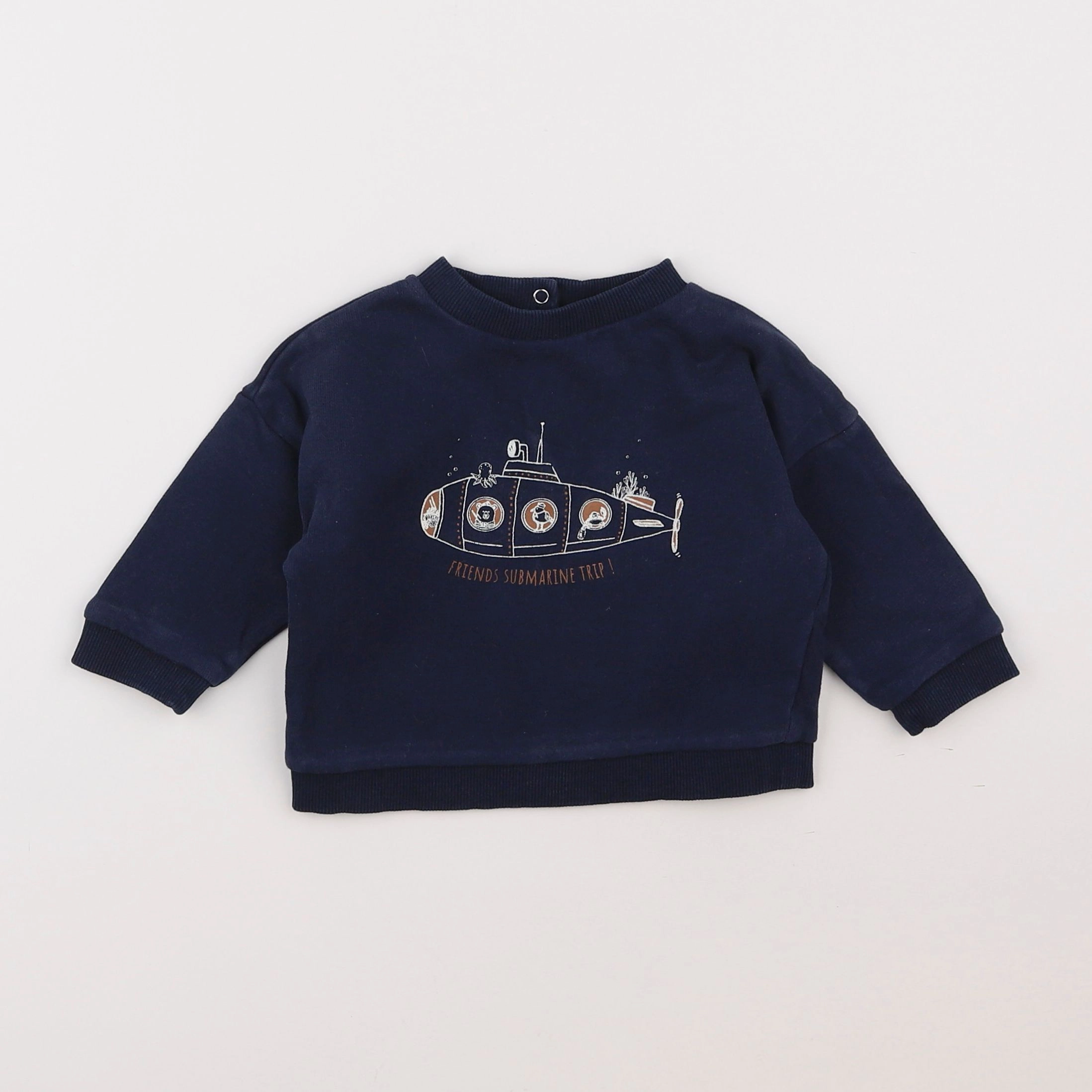 Vertbaudet - sweat bleu - 9 mois