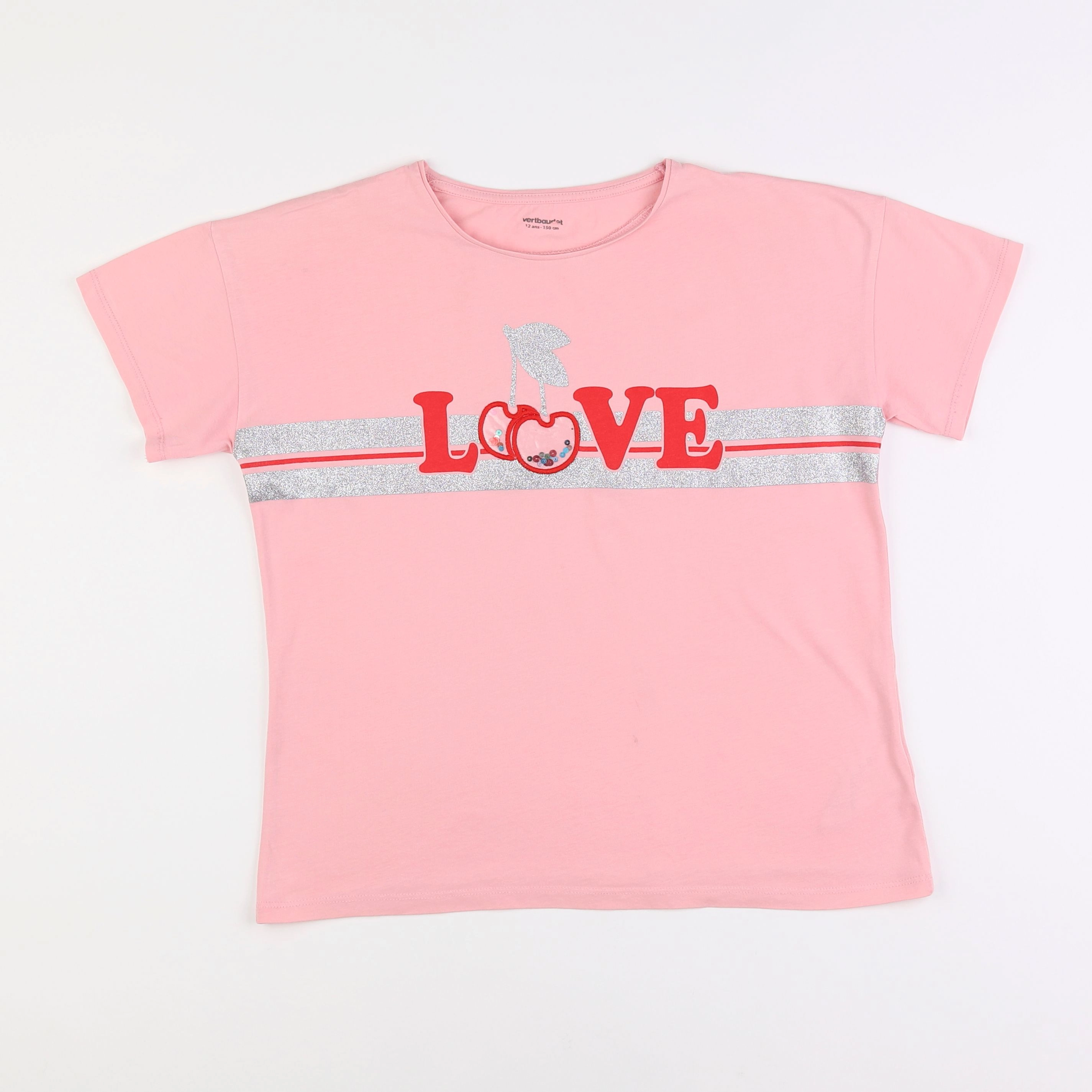 Vertbaudet - tee-shirt rose - 12 ans