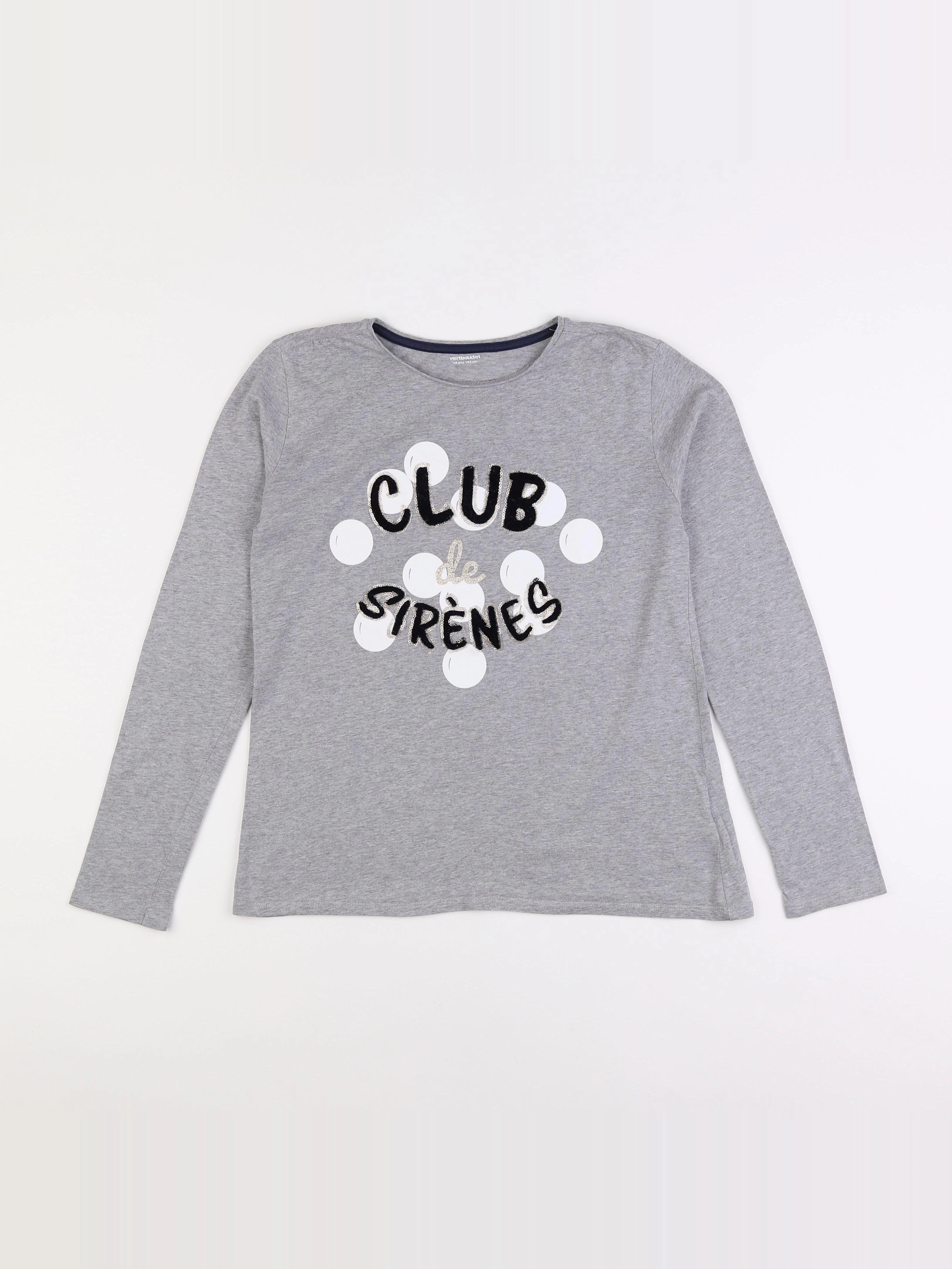 Vertbaudet - tee-shirt gris - 14 ans