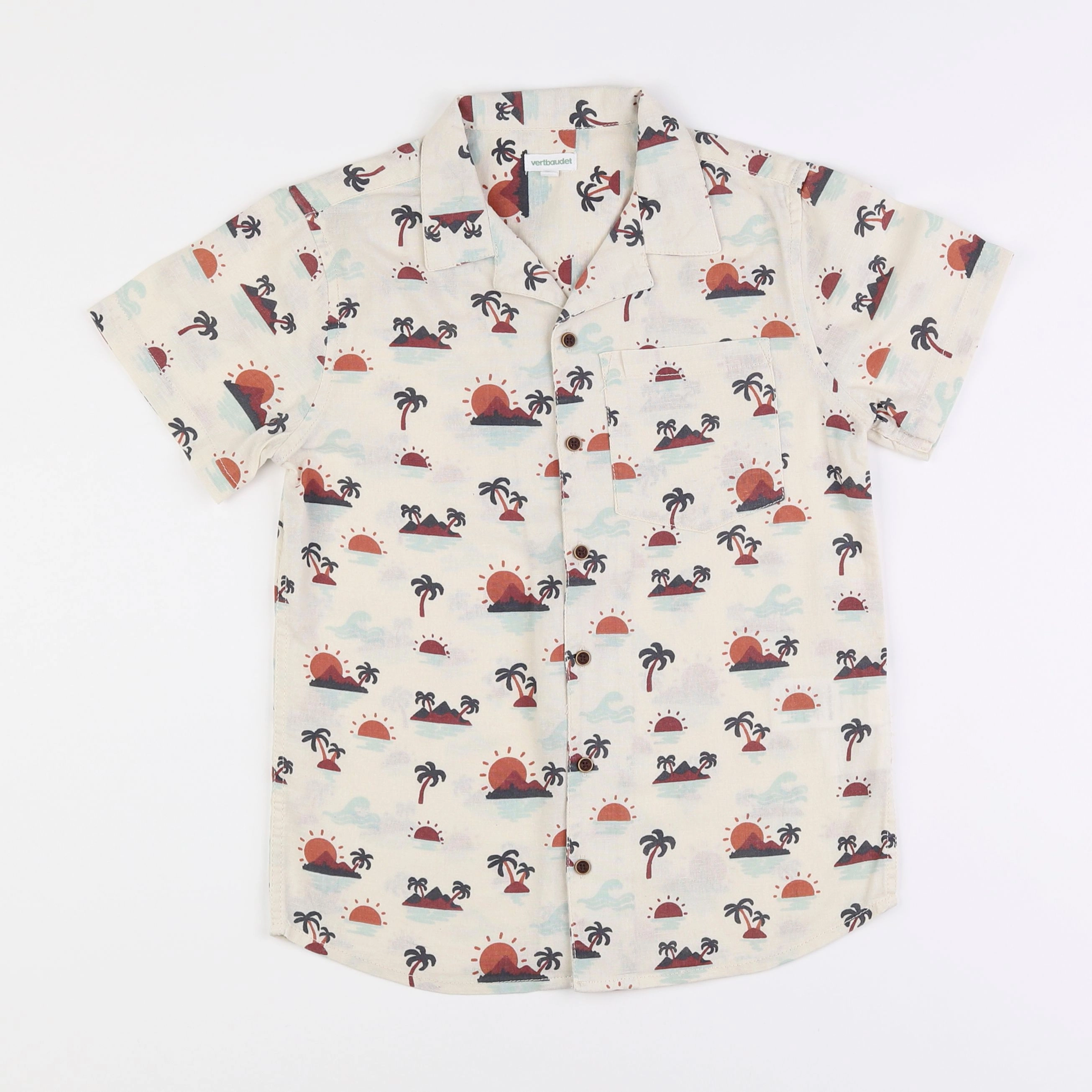 Vertbaudet - chemise beige - 10 ans
