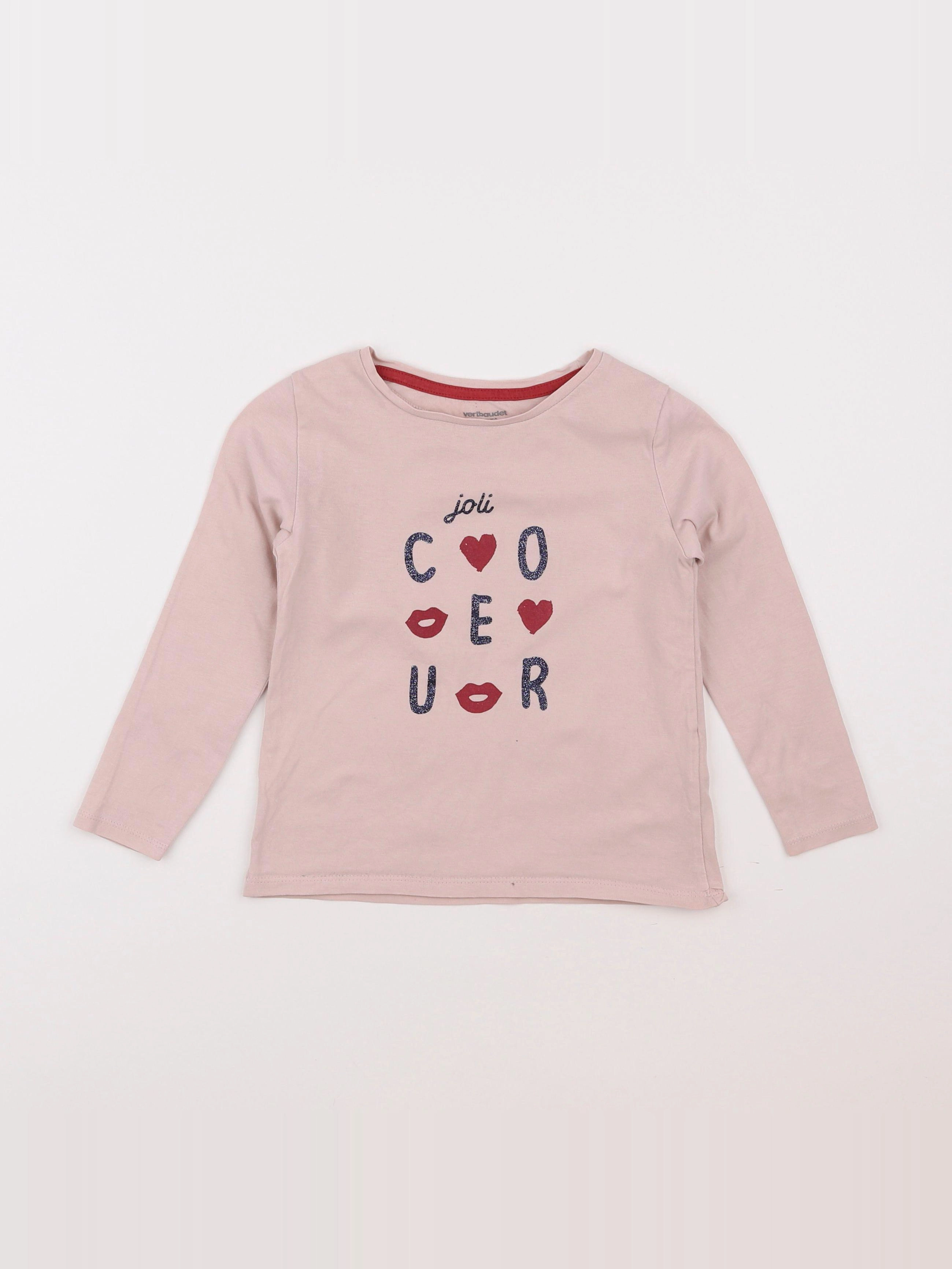 Vertbaudet - tee-shirt rose - 5 ans