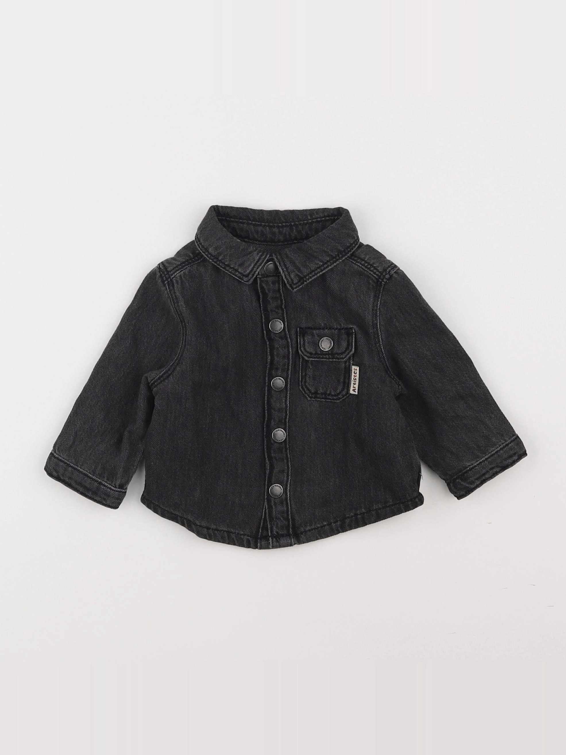 Vertbaudet - chemise velours noir - 3 mois