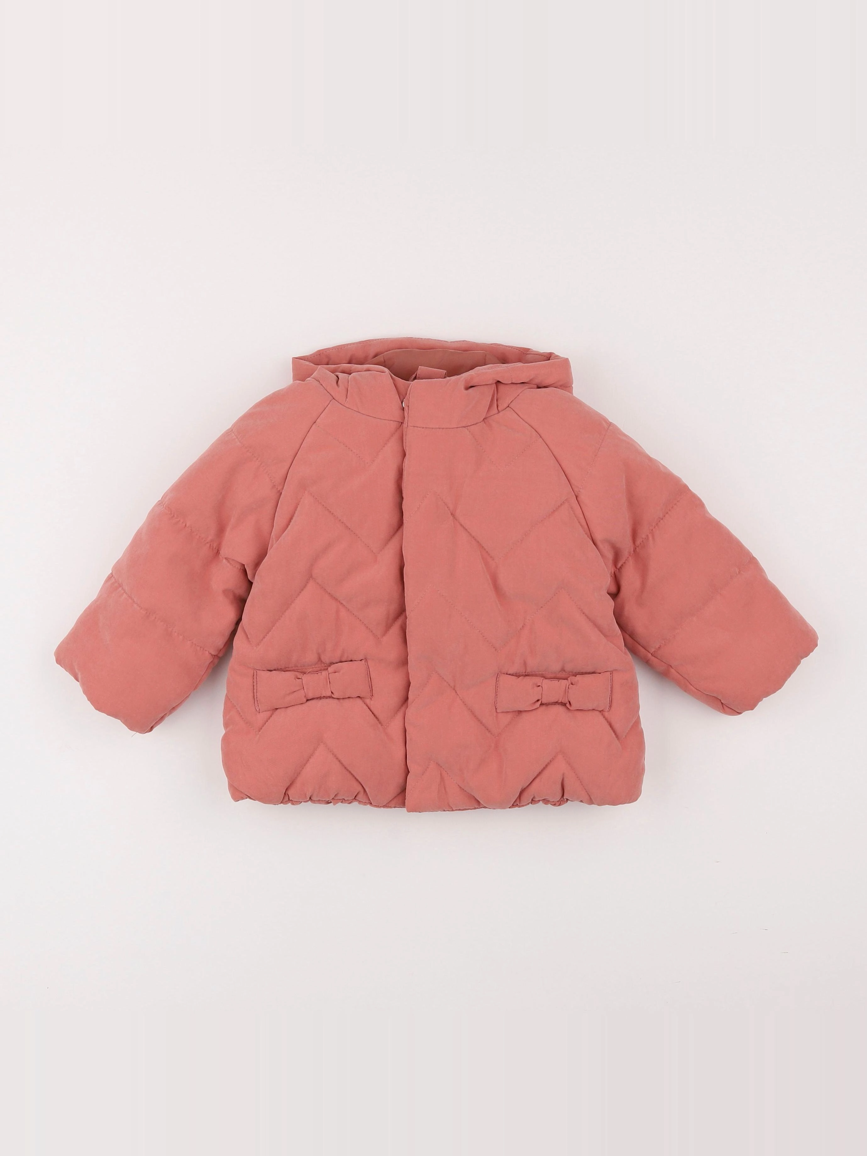 Vertbaudet - manteau rose - 12 mois