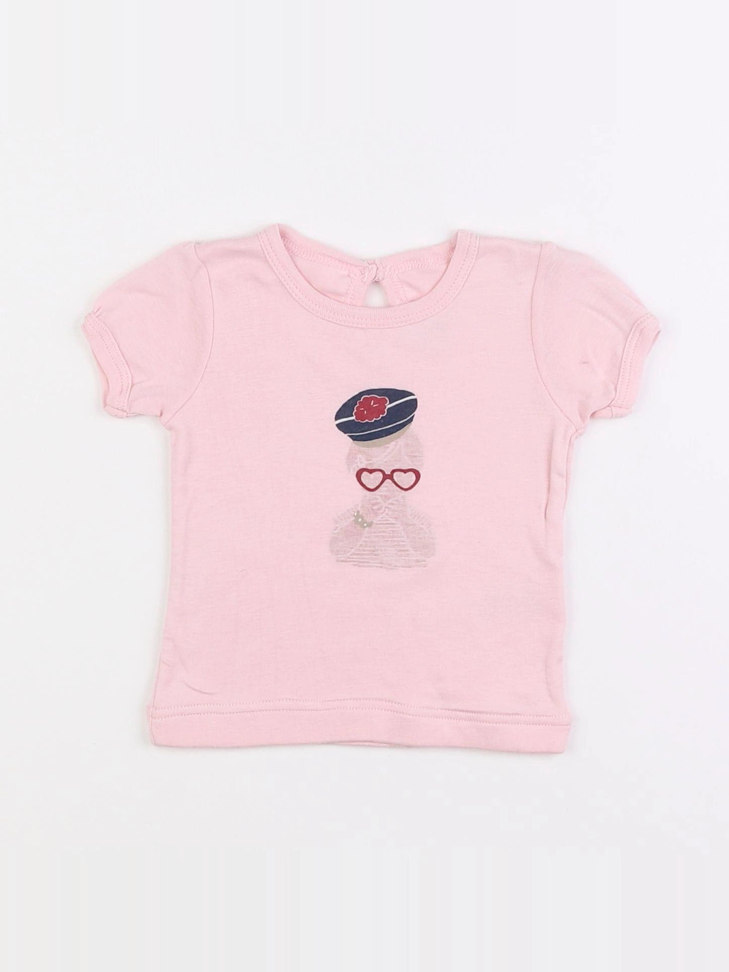 Petit Bateau - tee-shirt rose - 6 mois