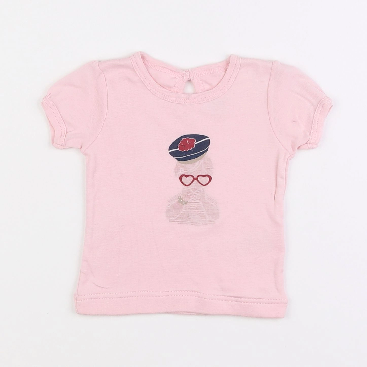 Petit Bateau - tee-shirt rose - 6 mois