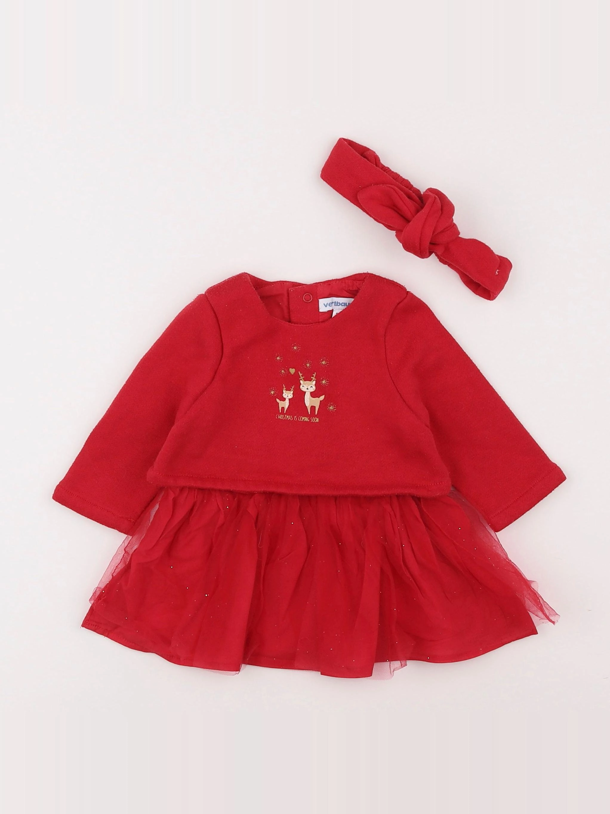 Vertbaudet - robe rouge - 3 mois