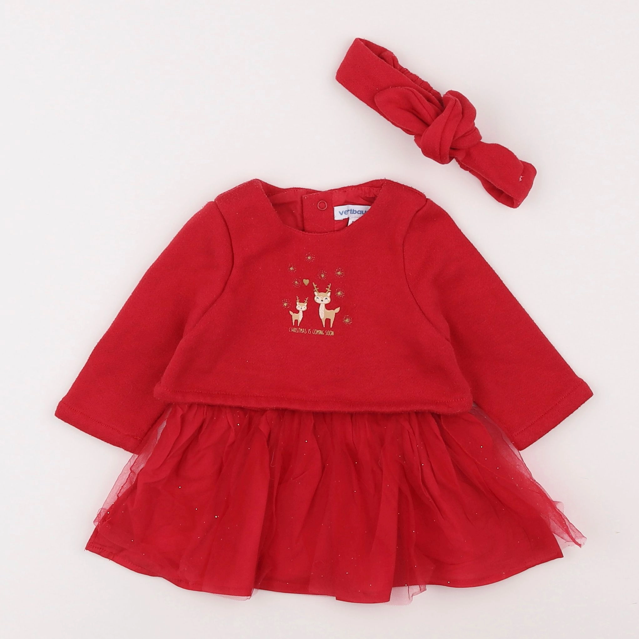 Vertbaudet - robe rouge - 3 mois