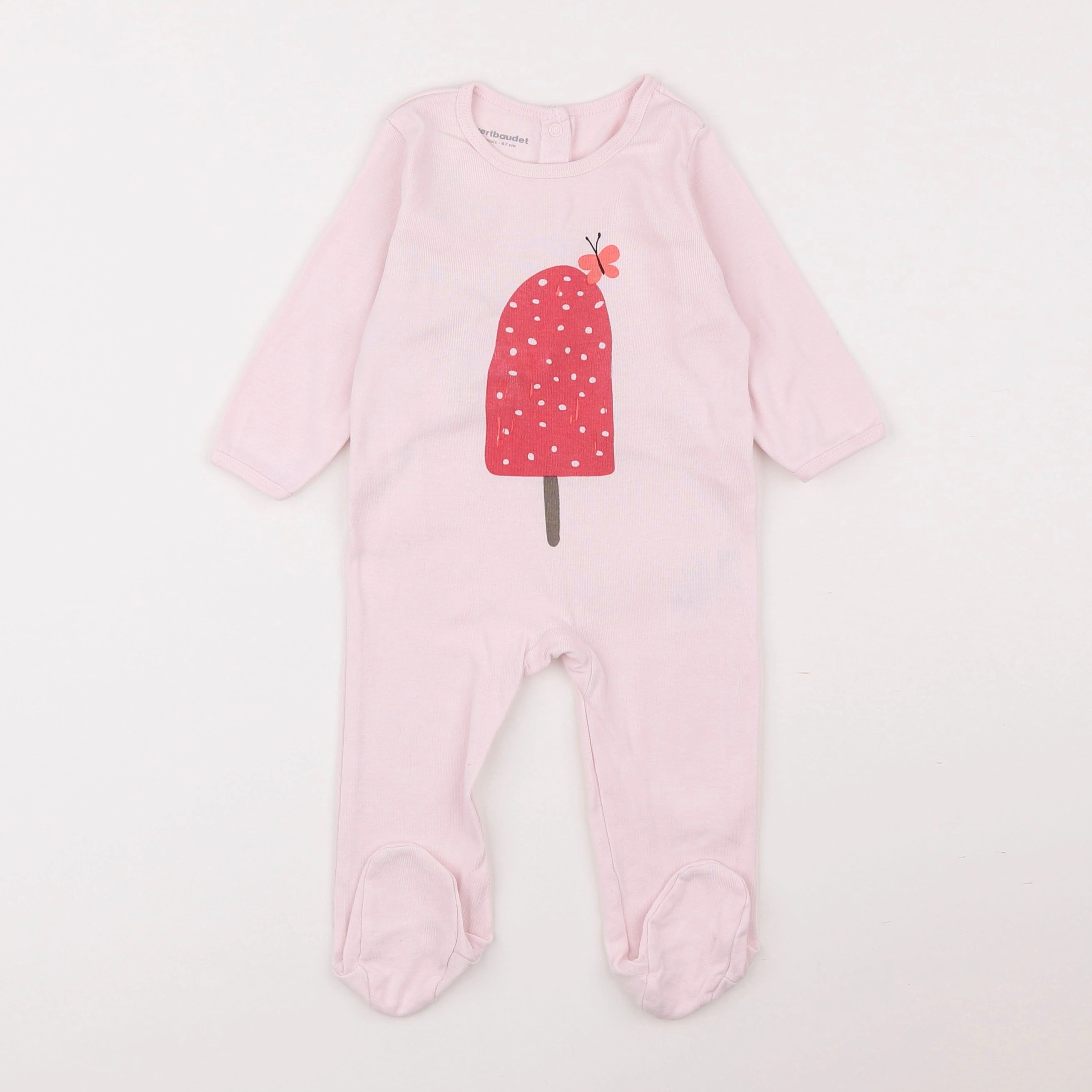 Vertbaudet - pyjama coton rose - 6 mois