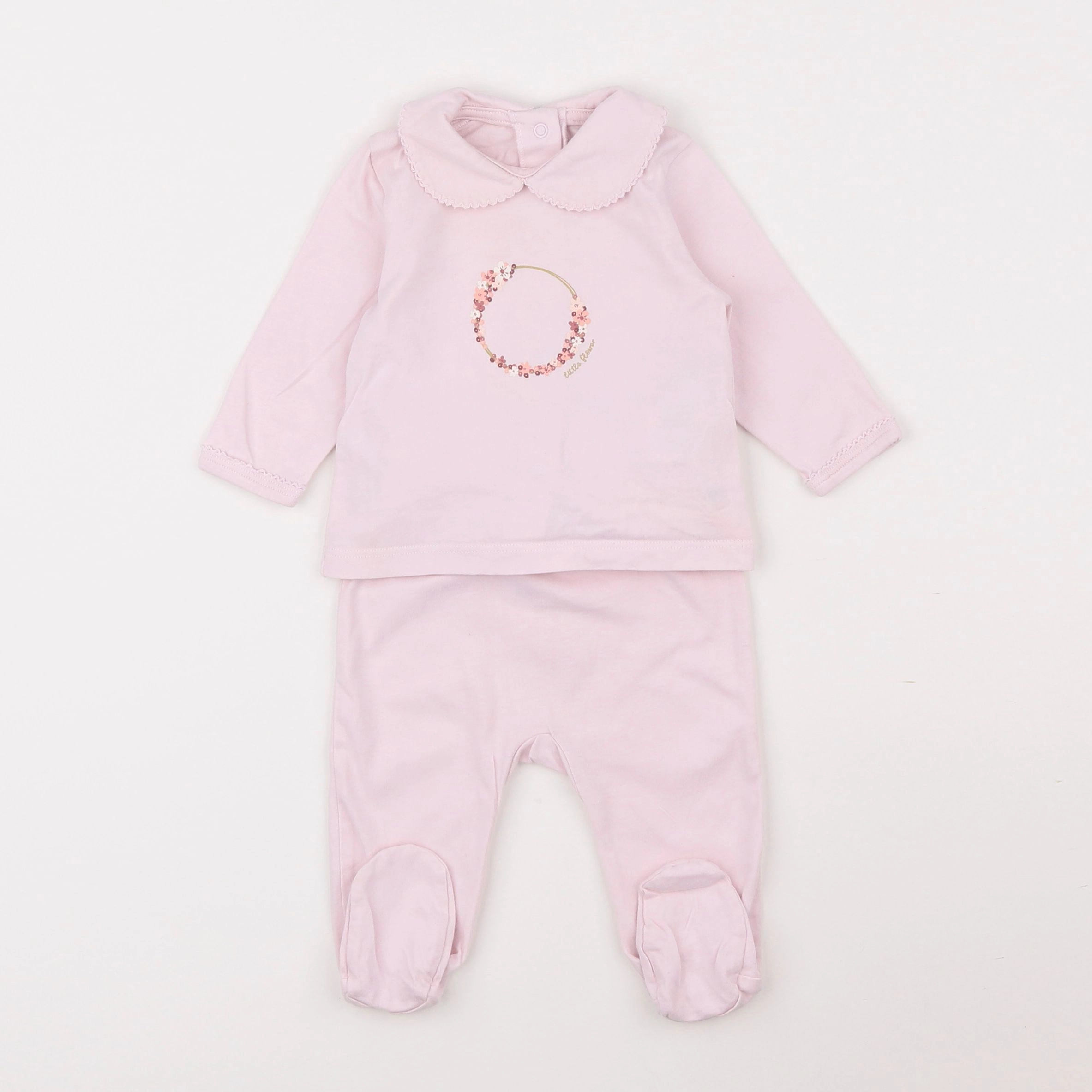 Vertbaudet - pyjama coton rose - 3 mois