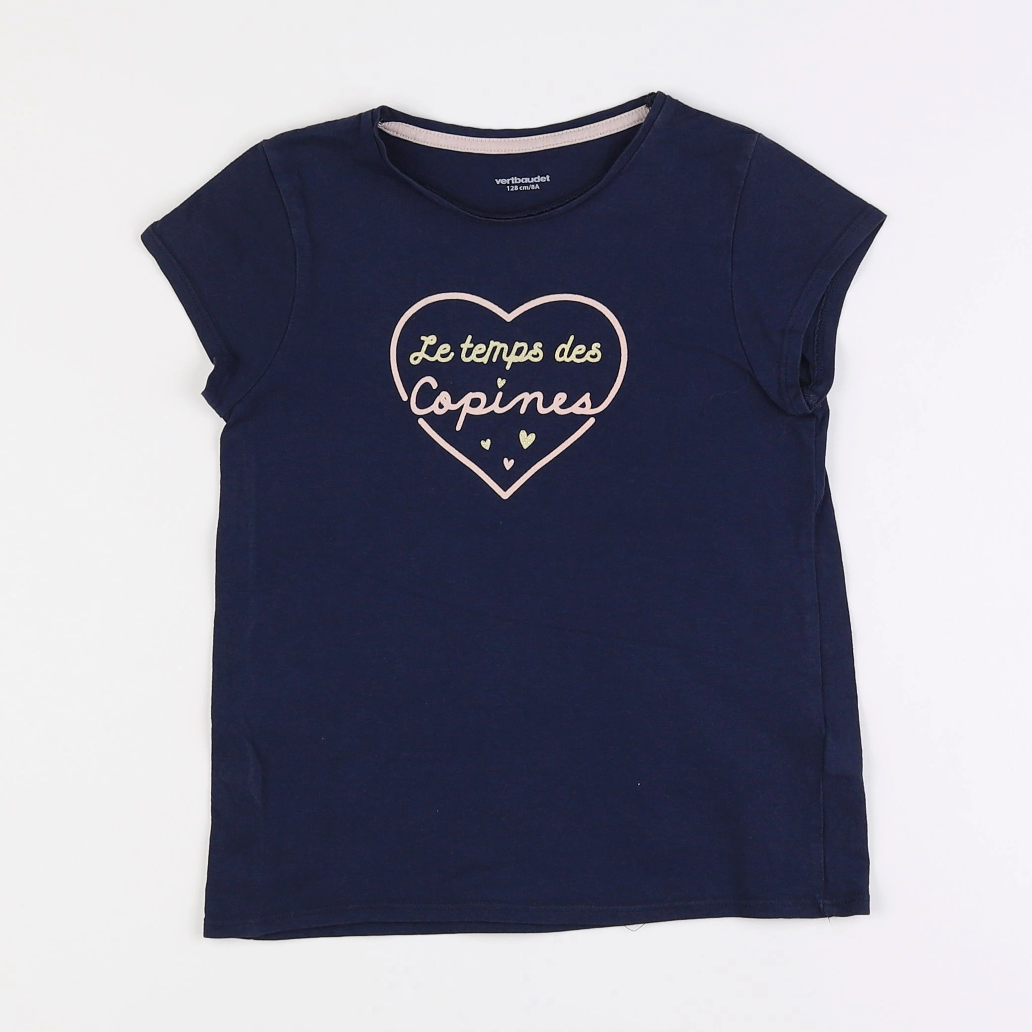 Vertbaudet - tee-shirt bleu - 8 ans