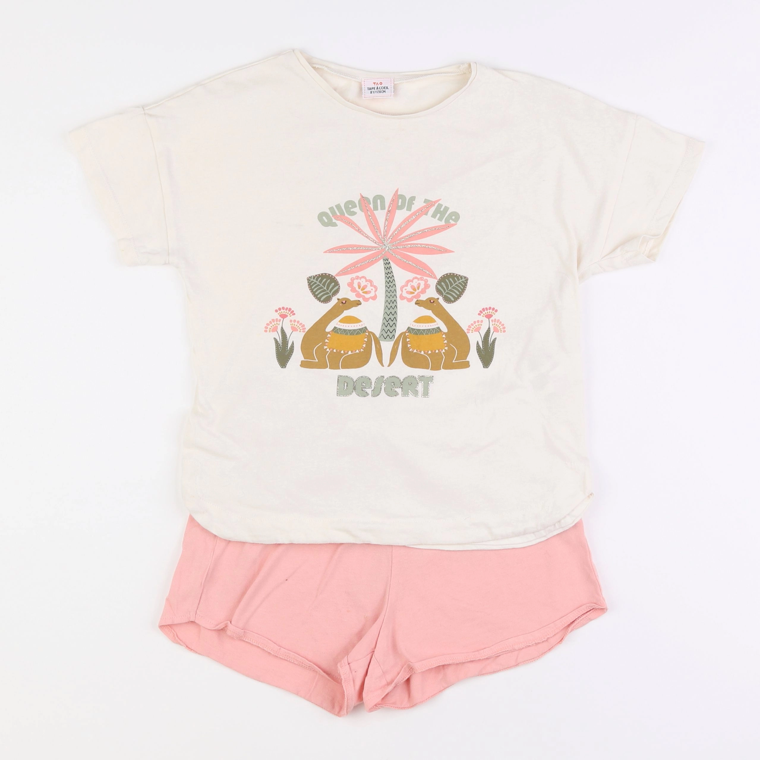 Tape à l'oeil - pyjama coton beige, rose - 8 ans
