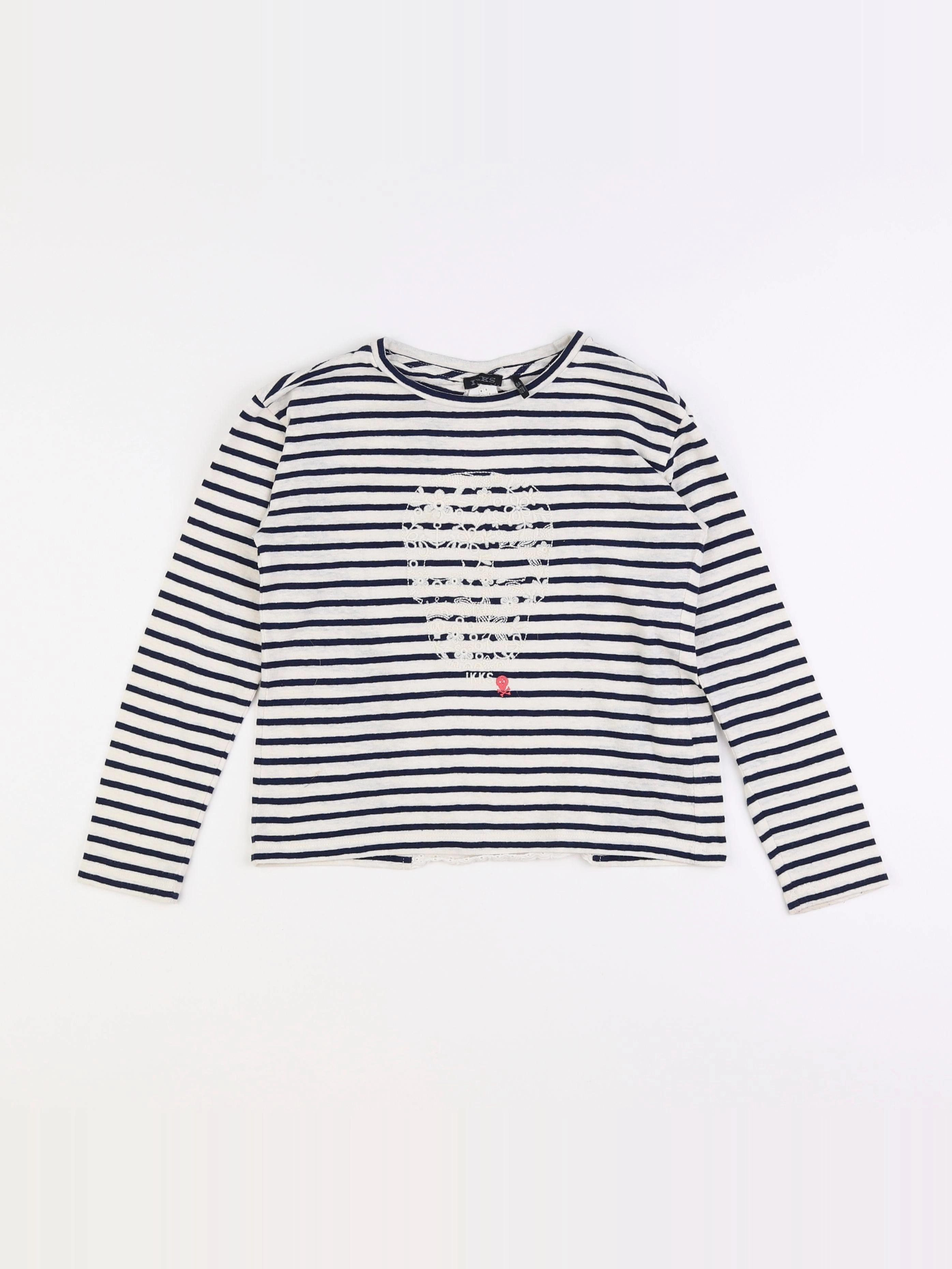 IKKS - tee-shirt bleu, blanc - 8 ans