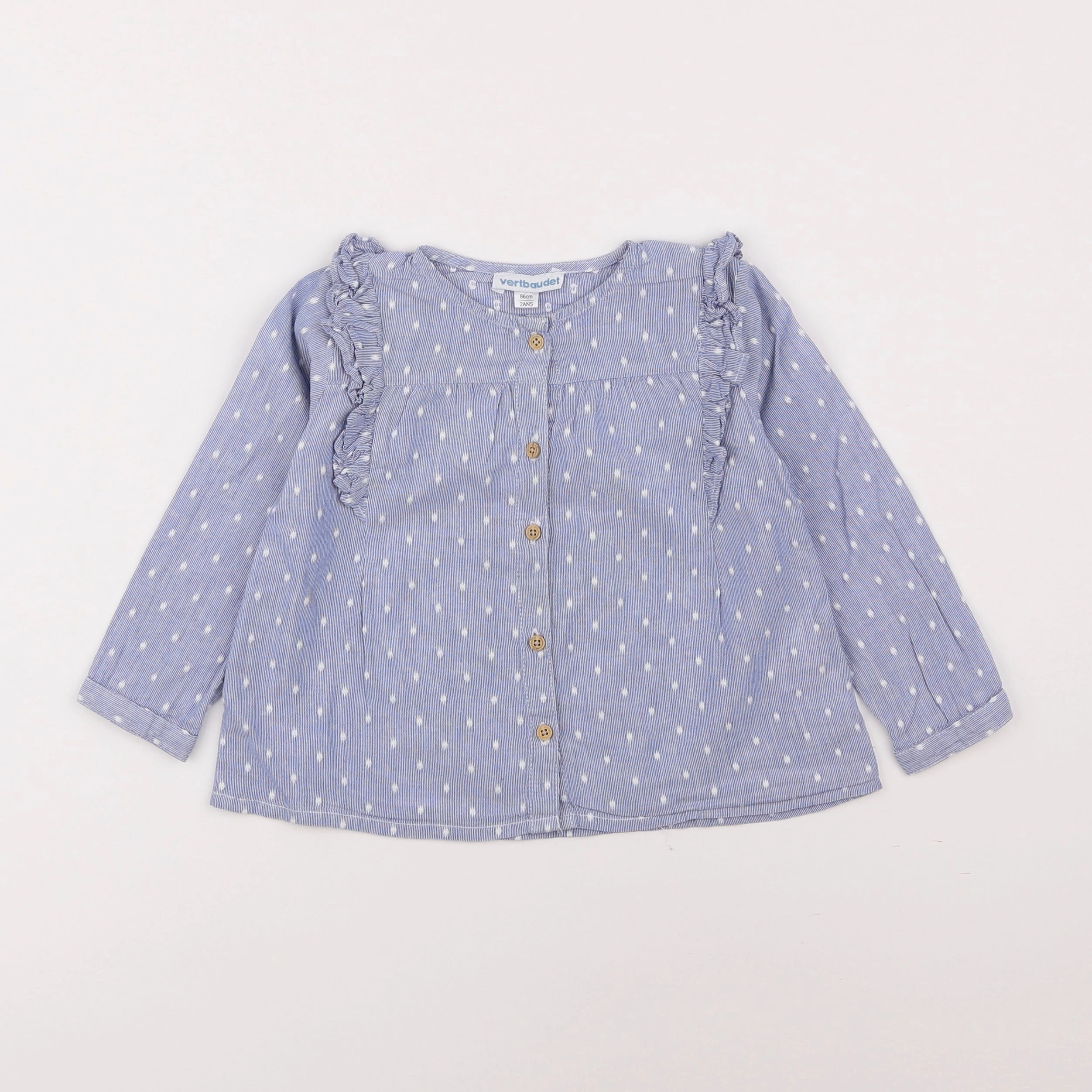 Vertbaudet - blouse bleu - 2 ans