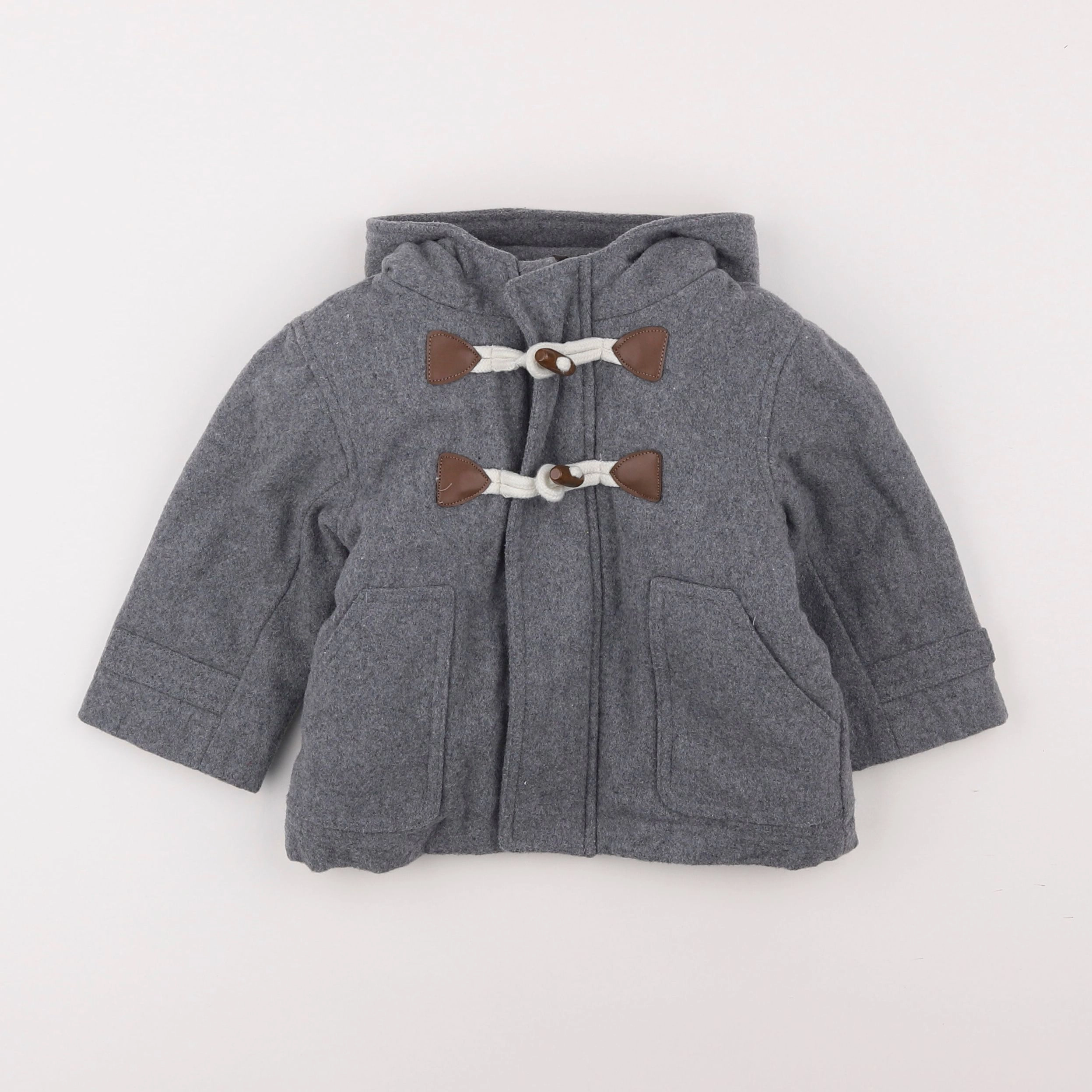 Vertbaudet - manteau gris - 12 mois