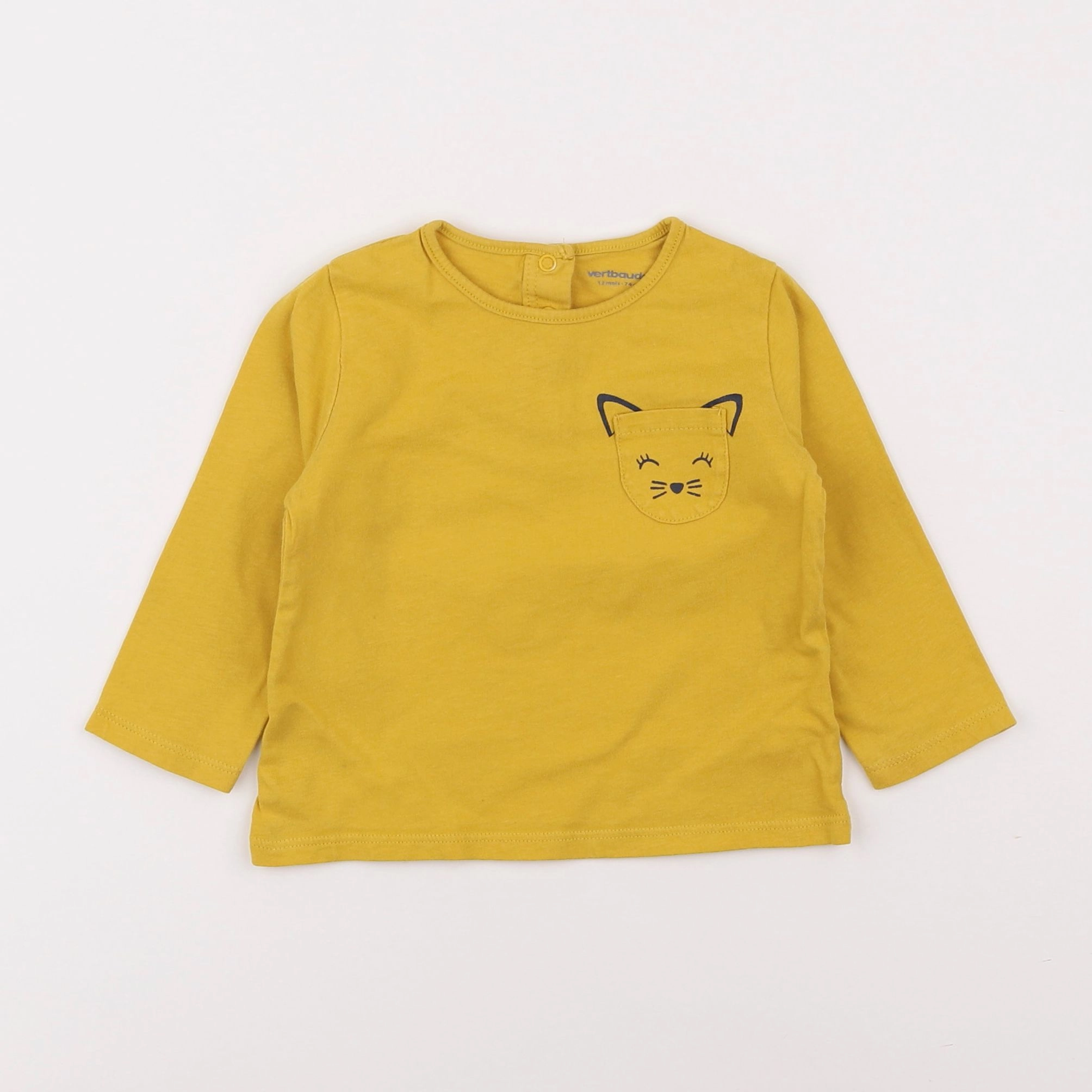Vertbaudet - tee-shirt jaune - 12 mois
