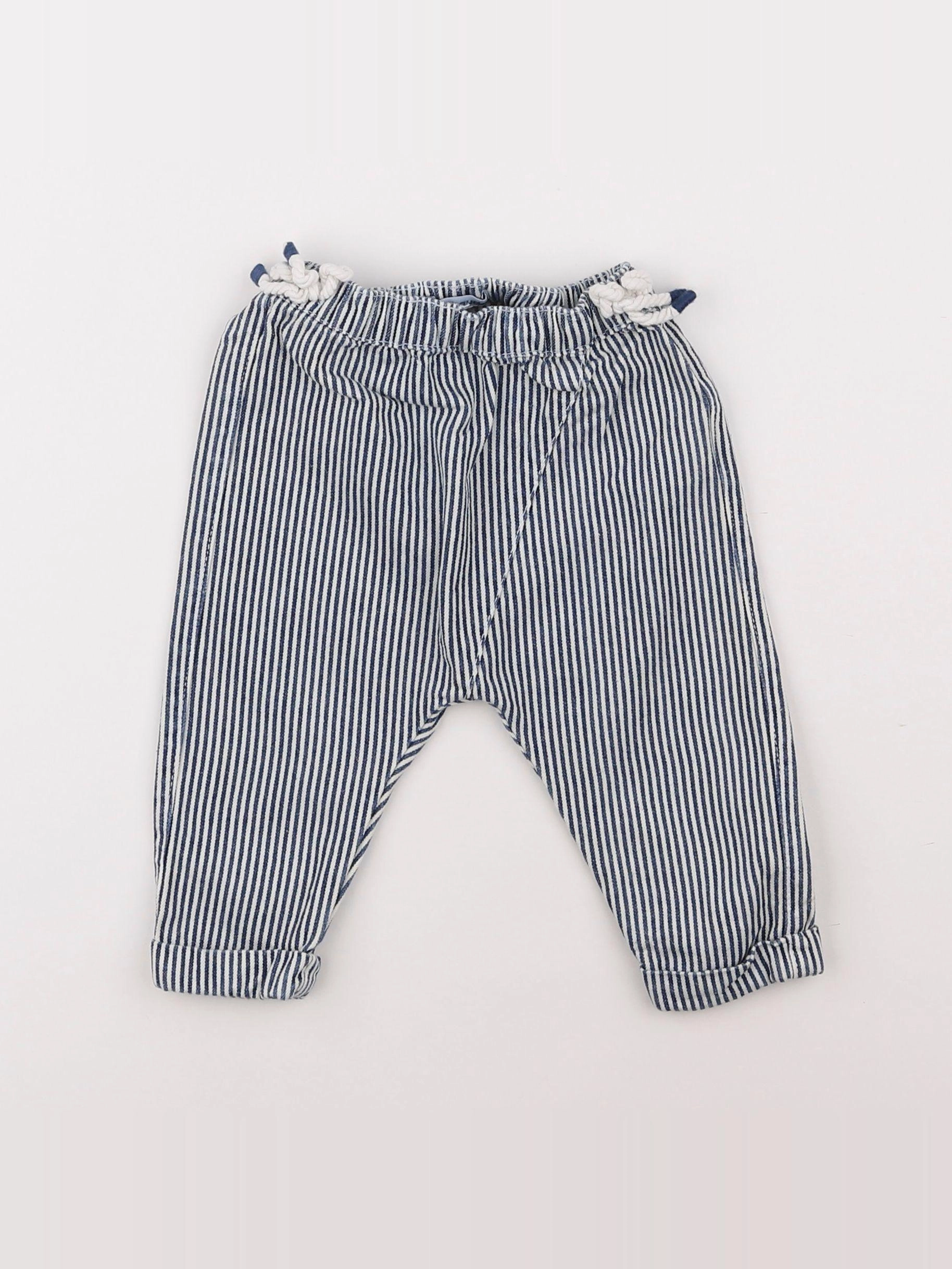 Vertbaudet - pantalon bleu - 6 mois