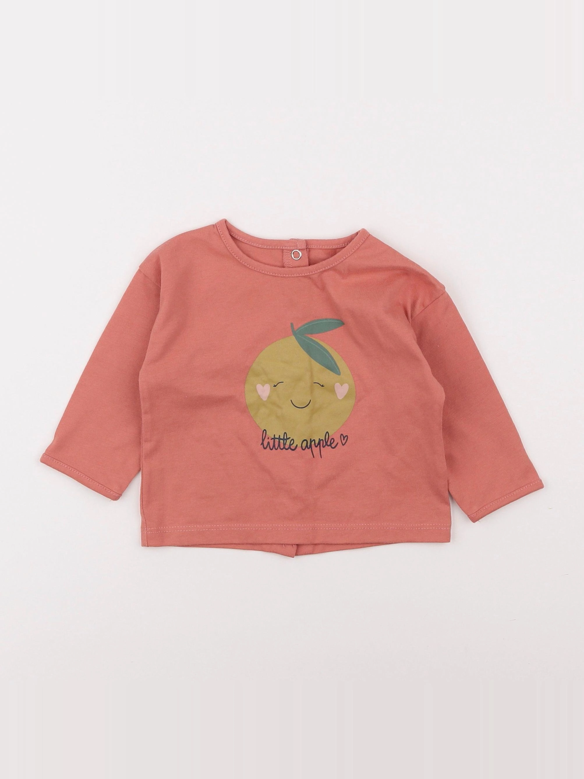 Vertbaudet - tee-shirt orange - 6 mois