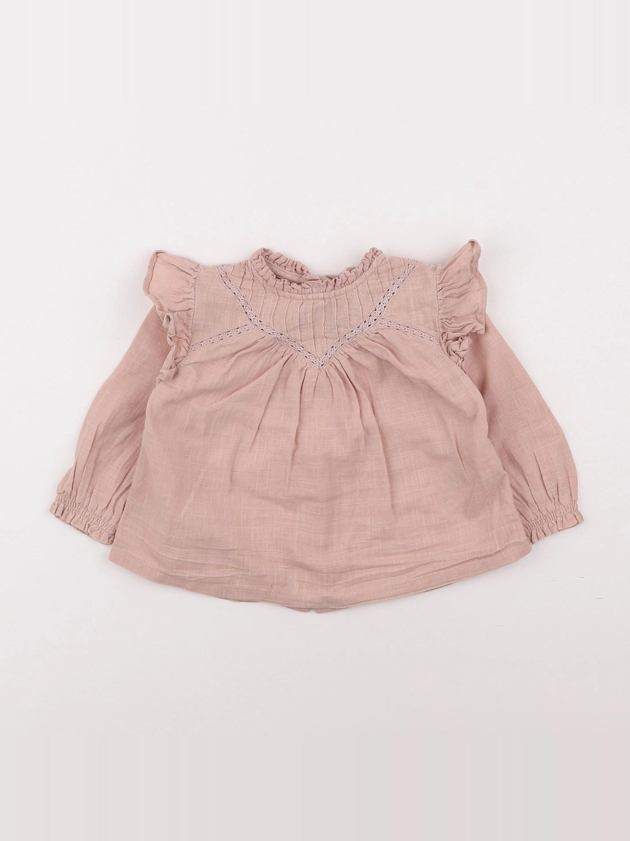 Vertbaudet - blouse rose - 9 mois