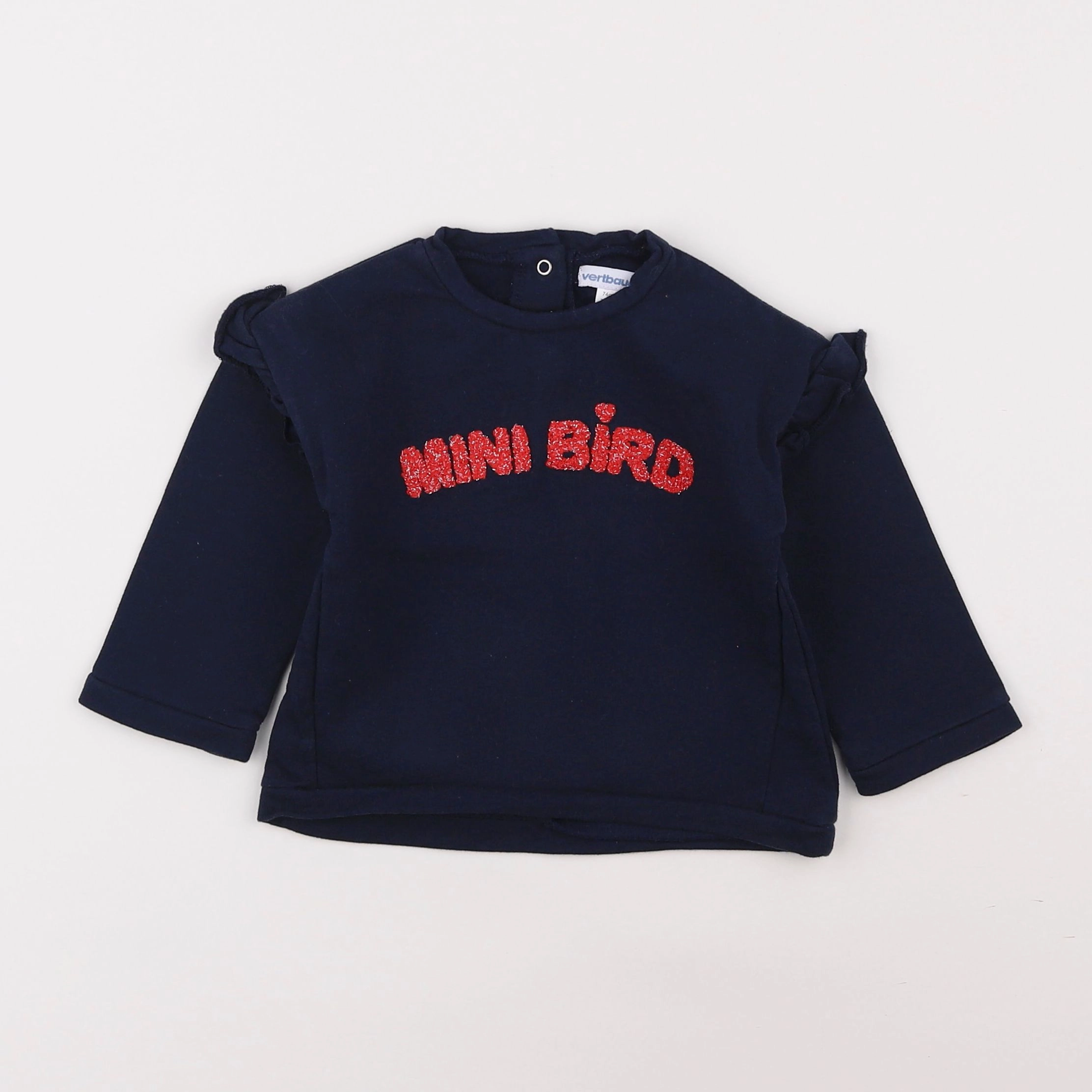 Vertbaudet - sweat bleu - 12 mois