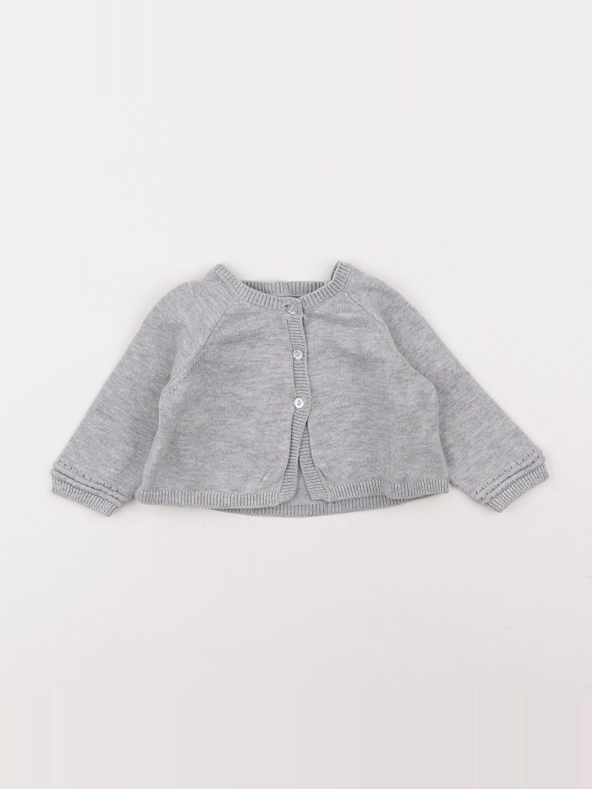Vertbaudet - gilet gris - 3 mois