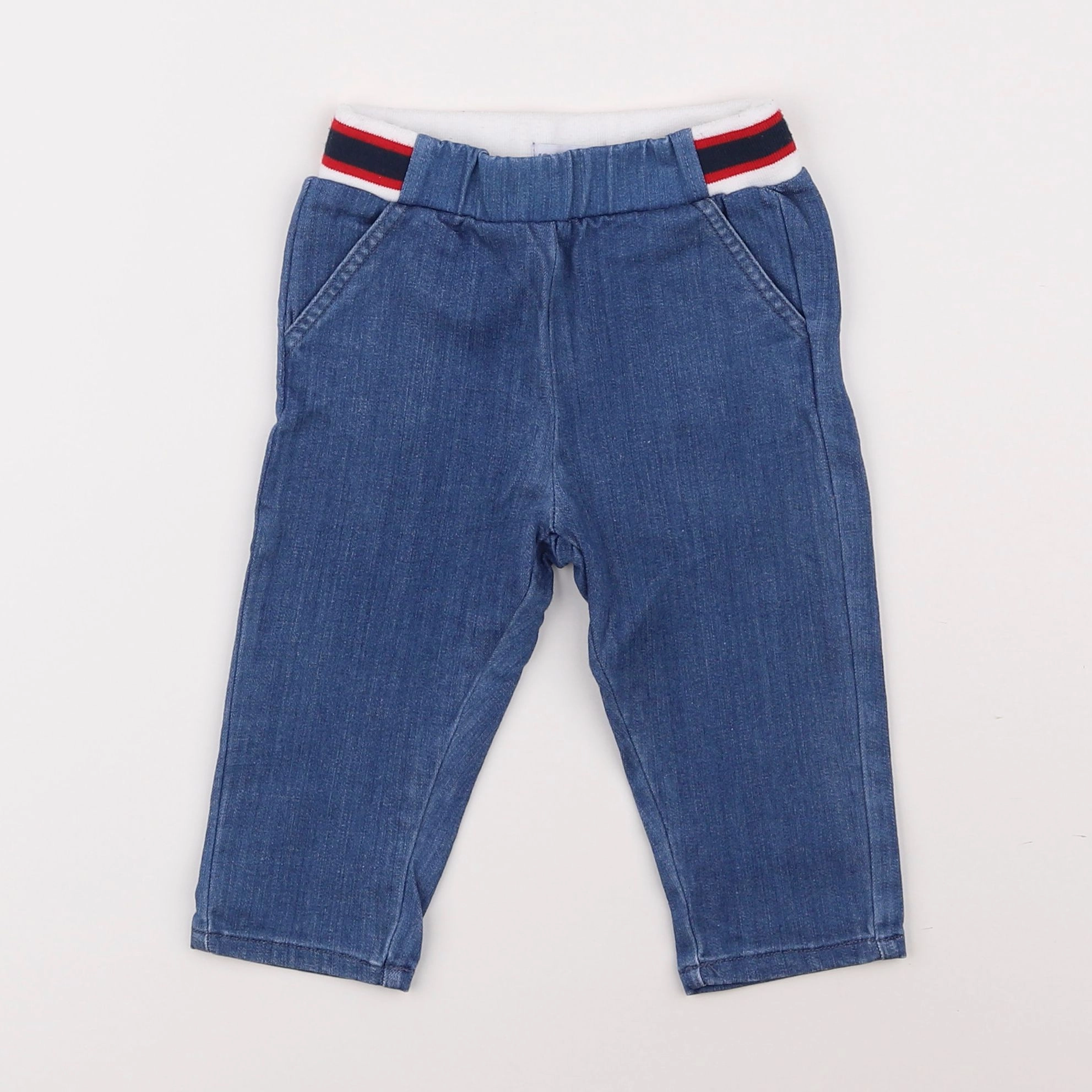 Vertbaudet - pantalon bleu - 12 mois