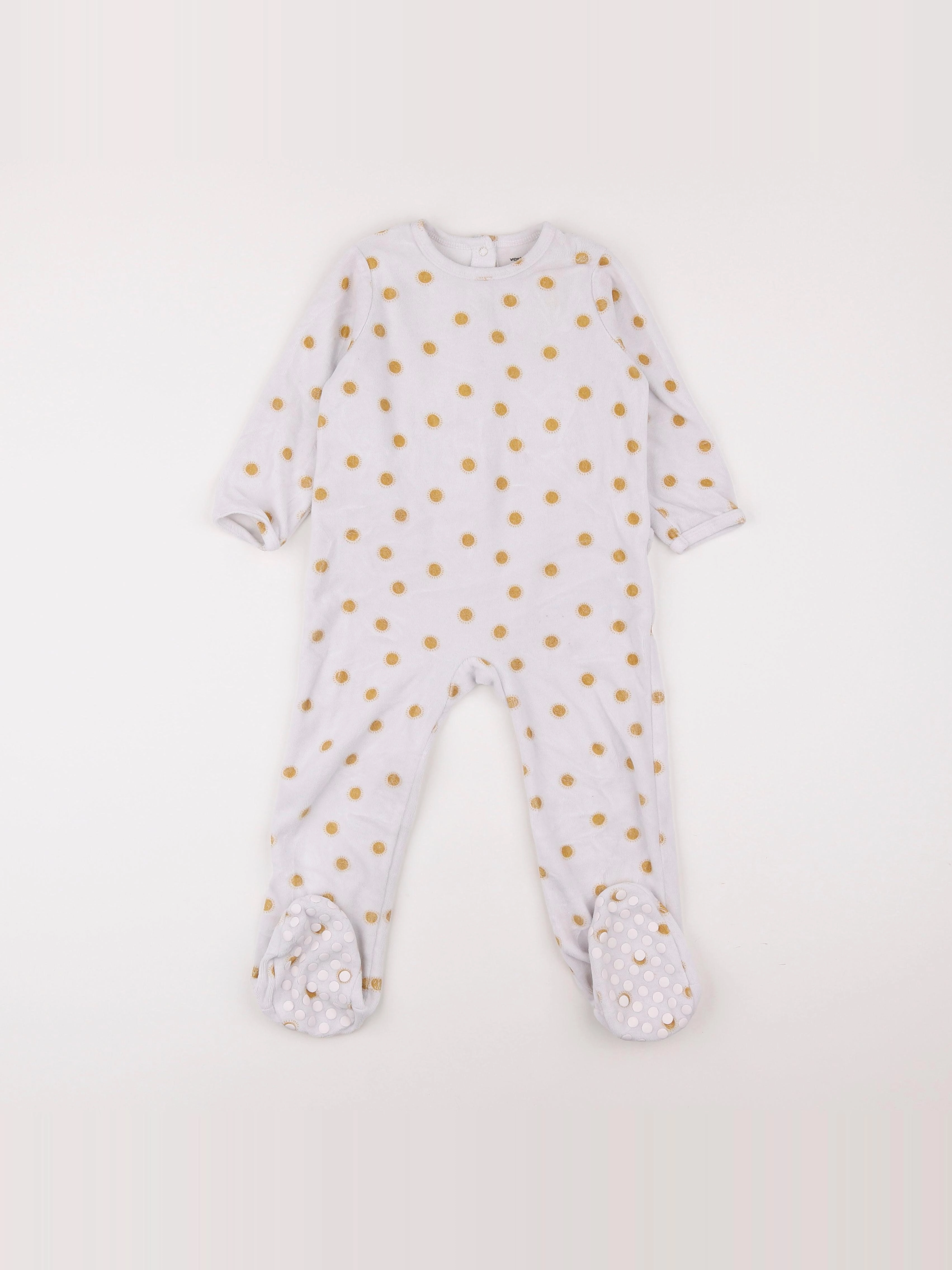 Vertbaudet - pyjama velours jaune - 3 ans