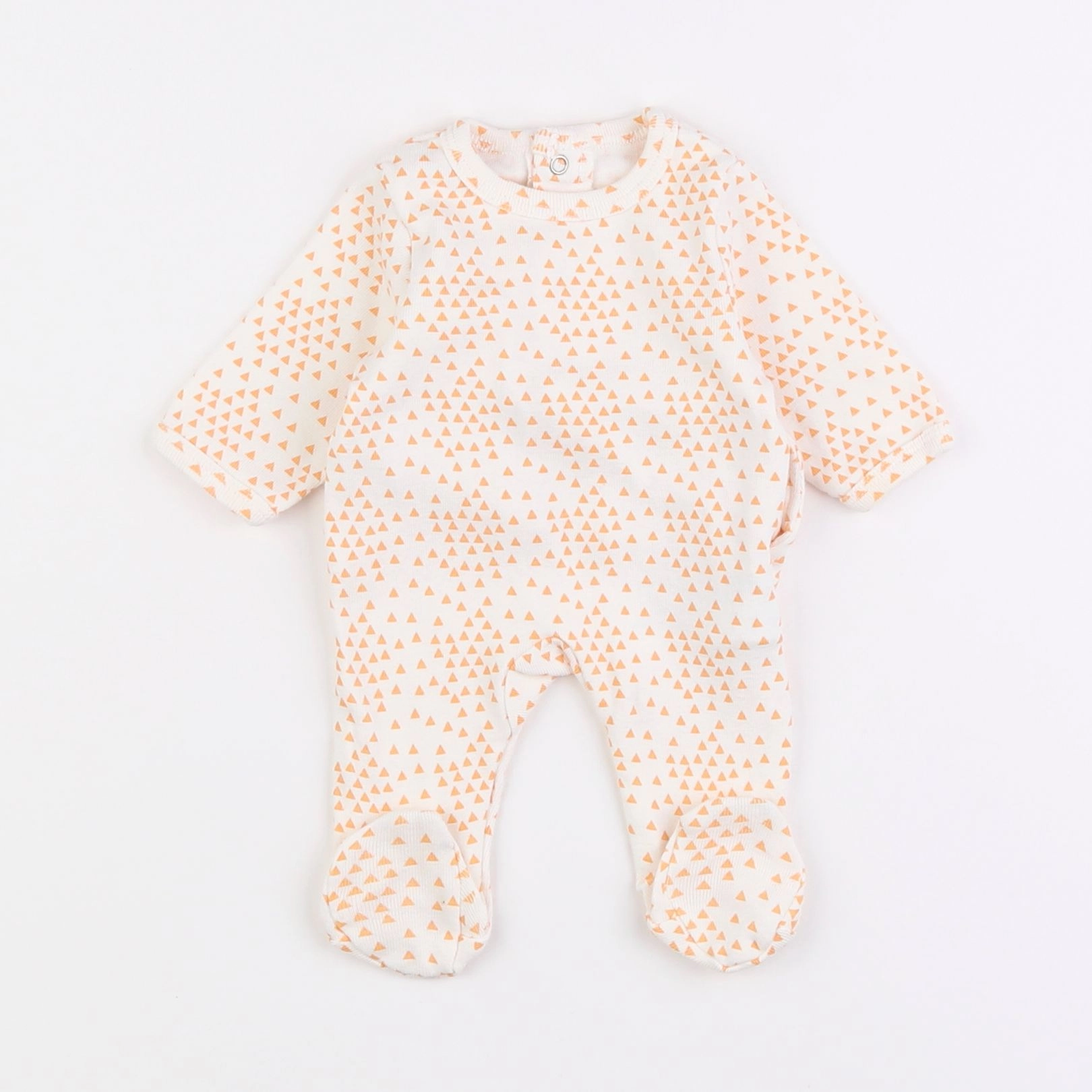 Vertbaudet - pyjama blanc, orange - 0 mois
