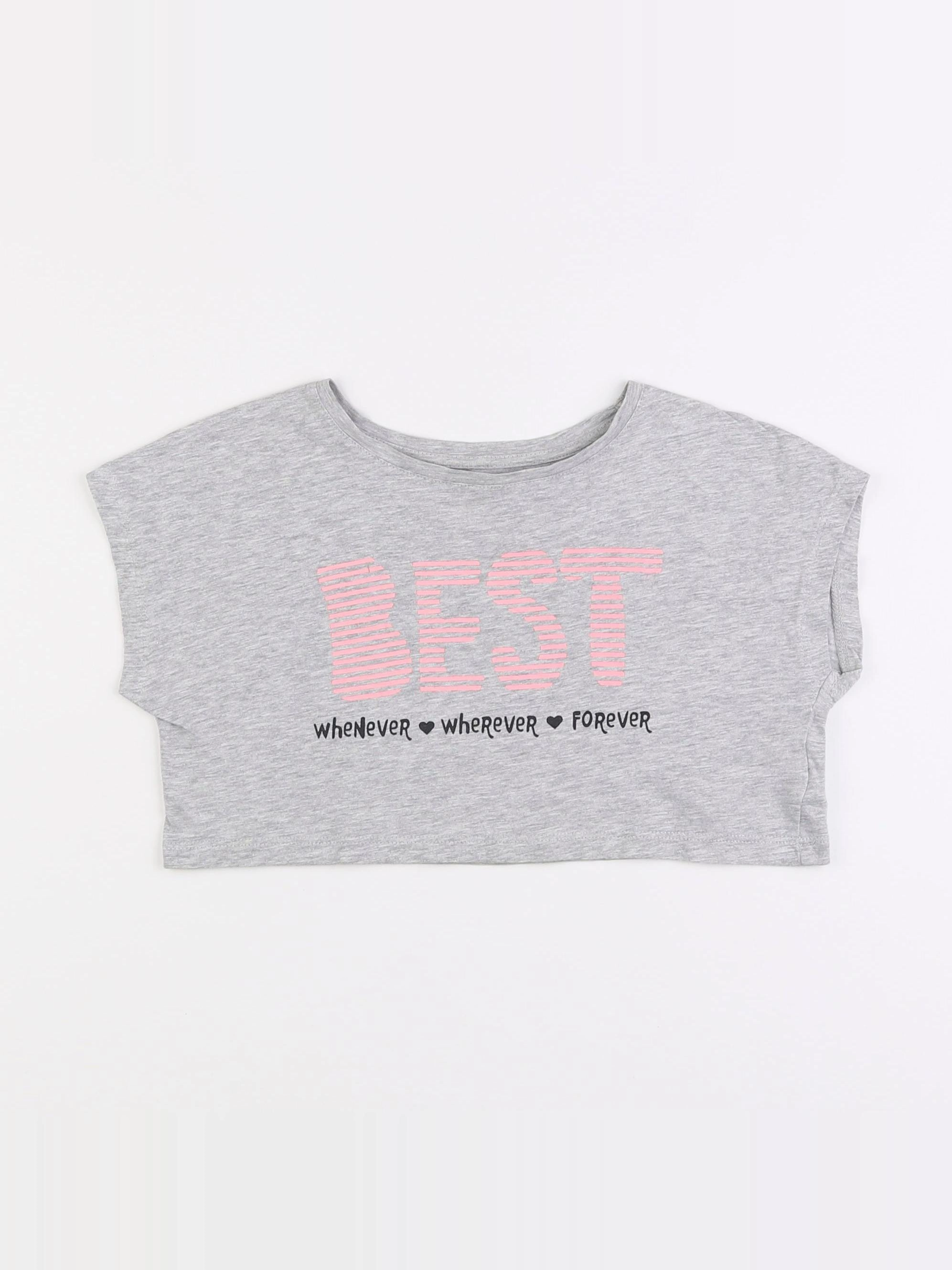 Vertbaudet - tee-shirt court gris - 6 ans