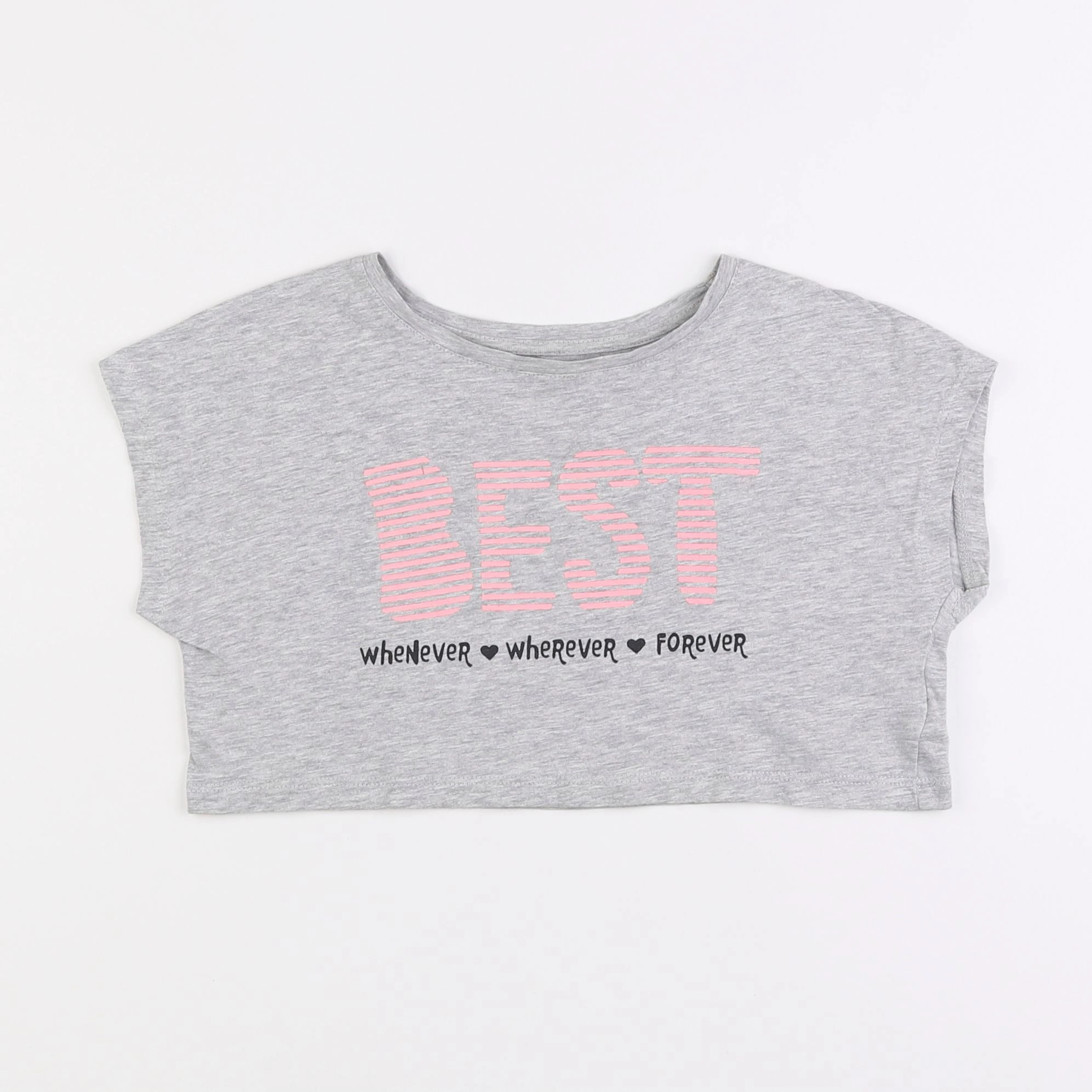 Vertbaudet - tee-shirt court gris - 6 ans