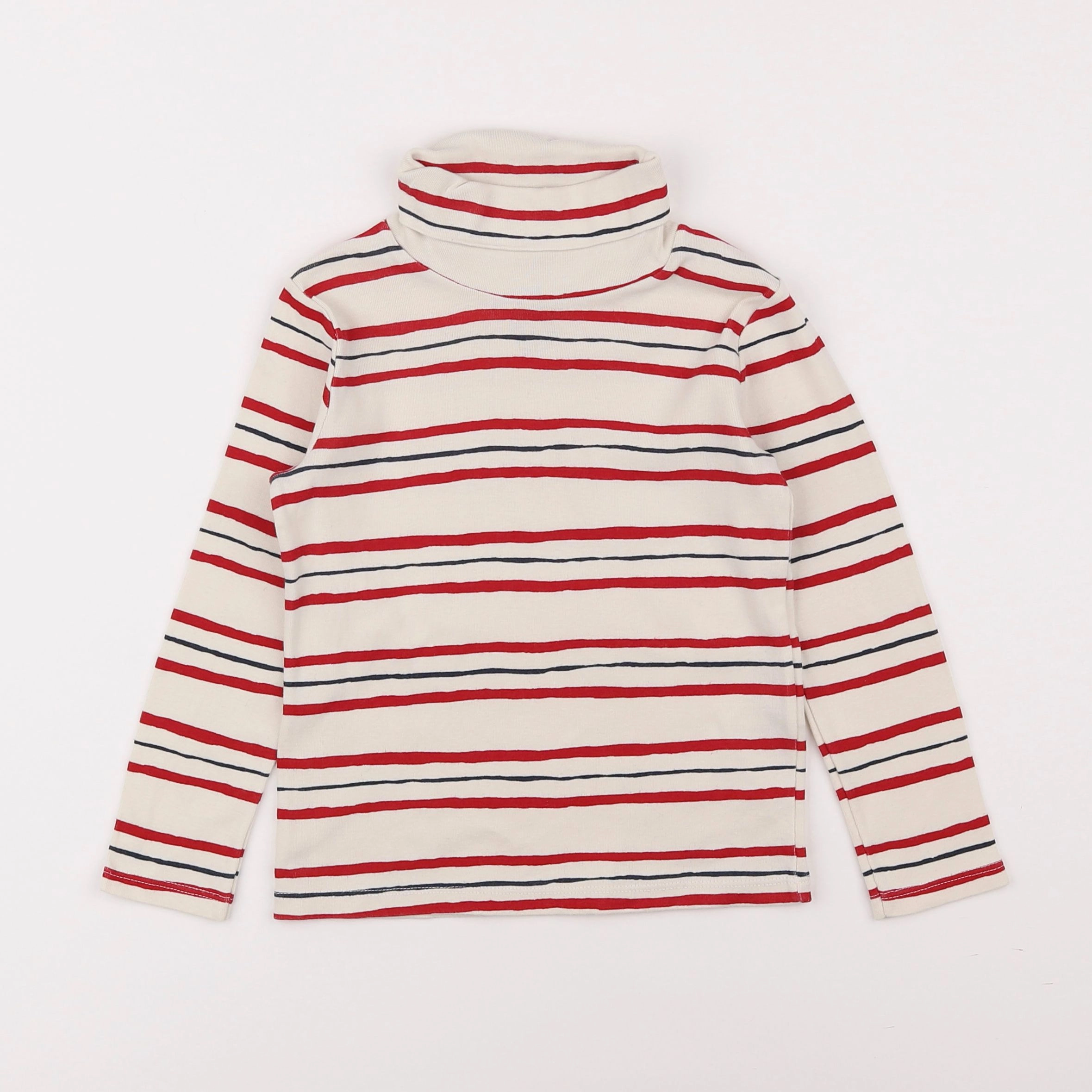 Petit Bateau - sous-pull beige, rouge - 4 ans