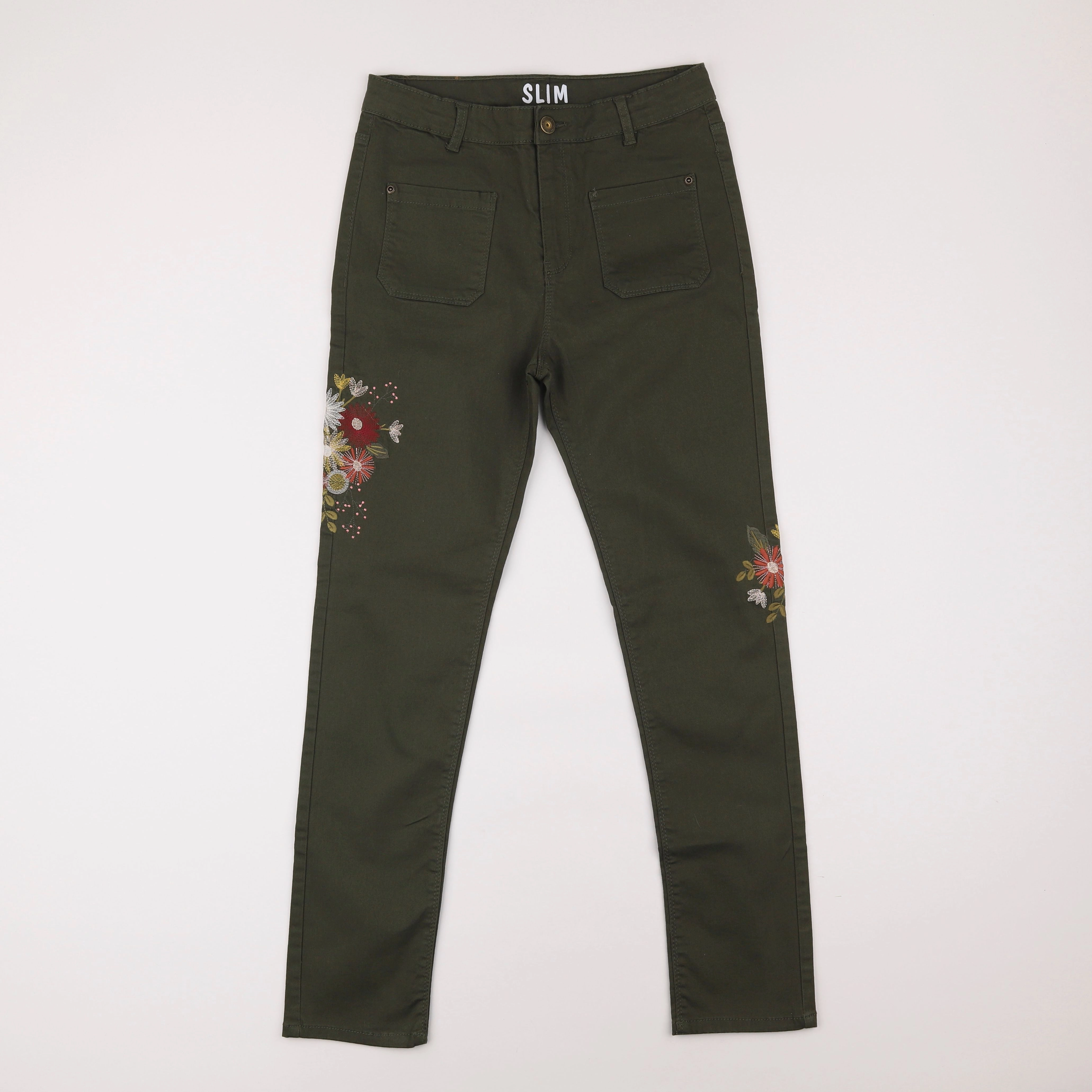Vertbaudet - pantalon vert (état neuf) - 12 ans