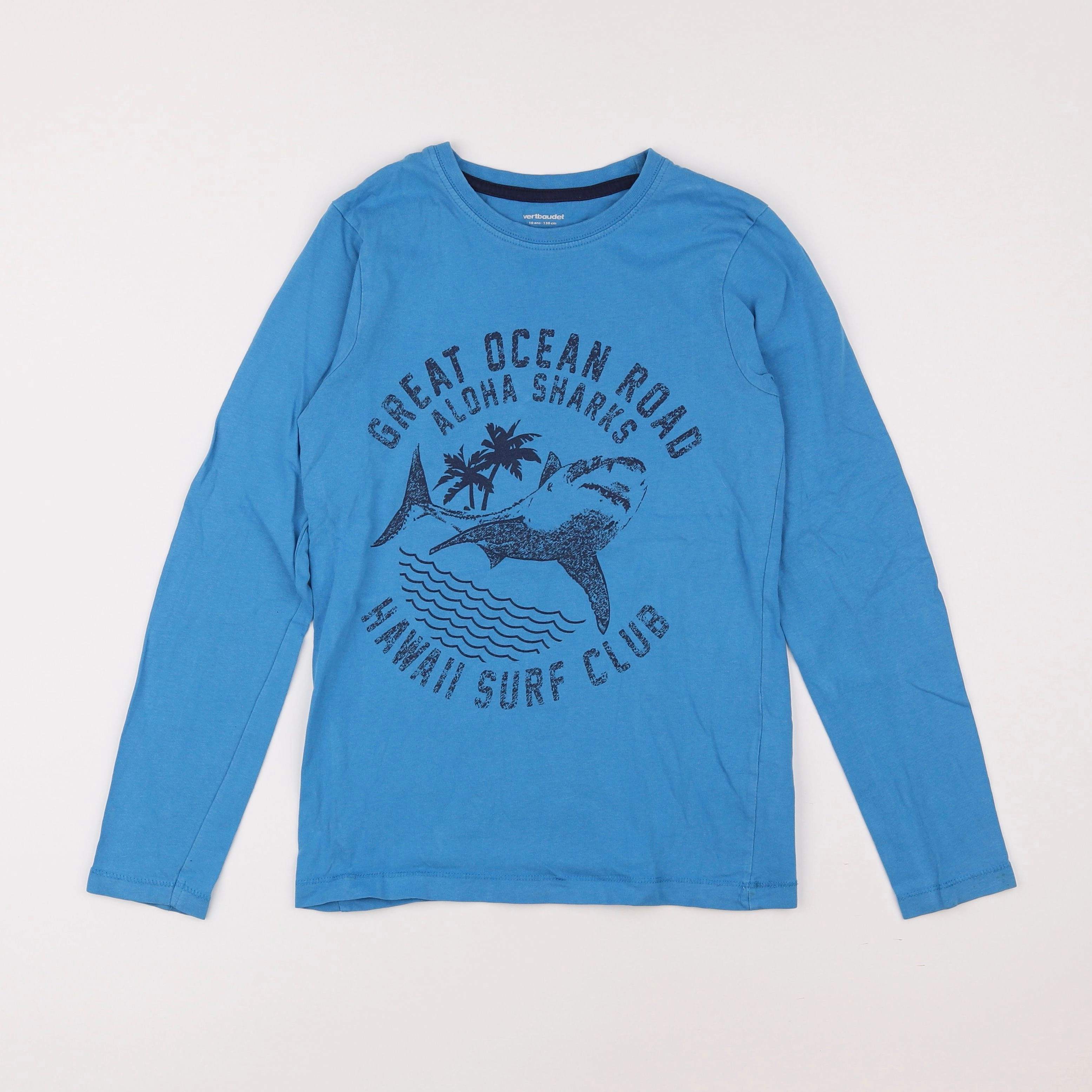 Vertbaudet - tee-shirt bleu - 10 ans